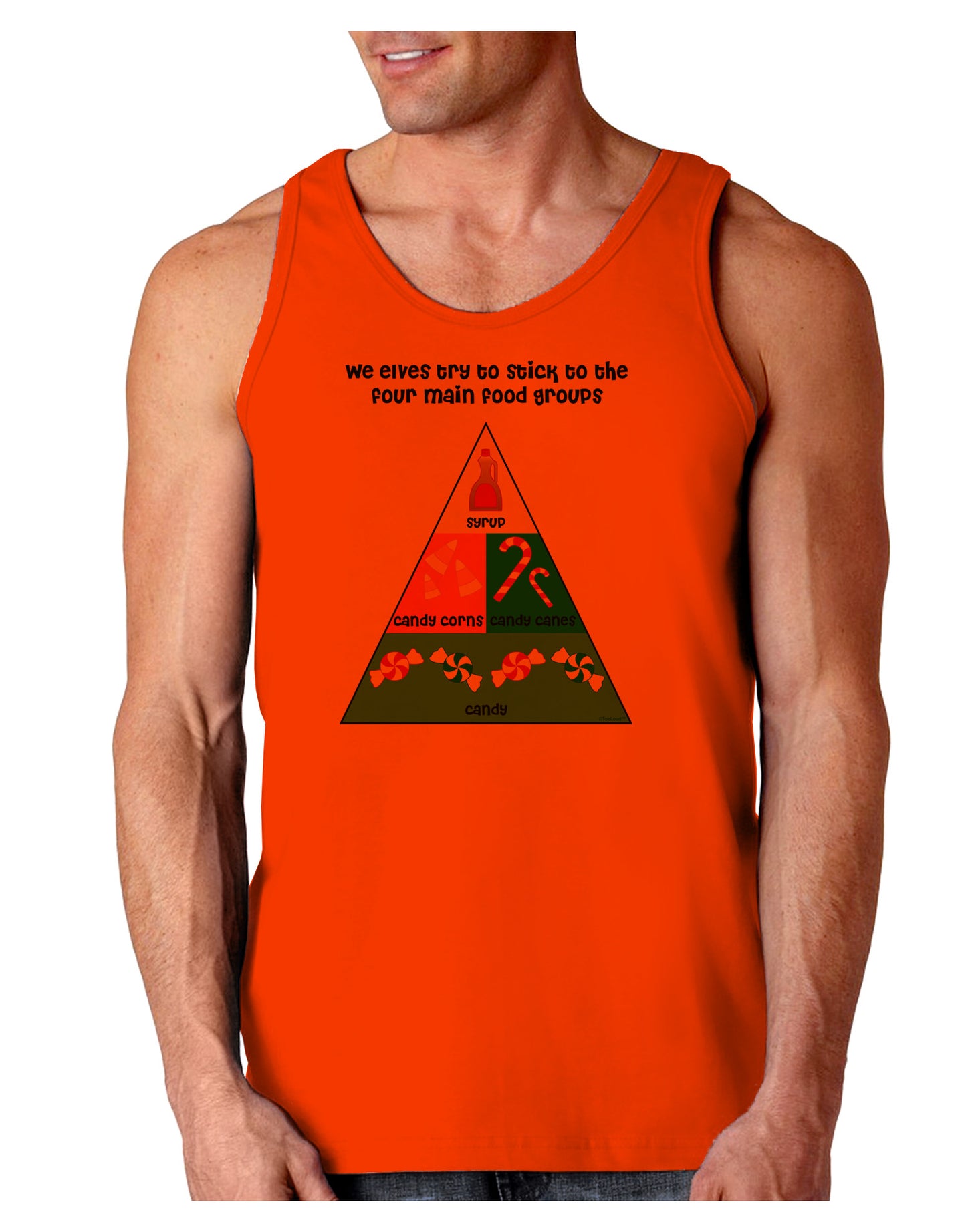 Main Food Groups of an Elf - Christmas Loose Tank Top-Loose Tank Top-TooLoud-Orange-Small-Davson Sales