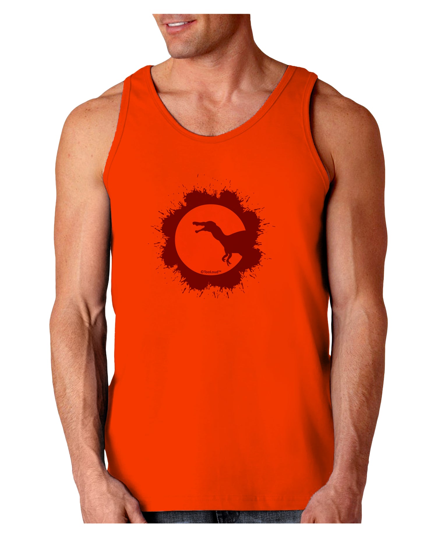 Dinosaur Silhouette Splatter Design Loose Tank Top by TooLoud-Loose Tank Top-TooLoud-Orange-Small-Davson Sales