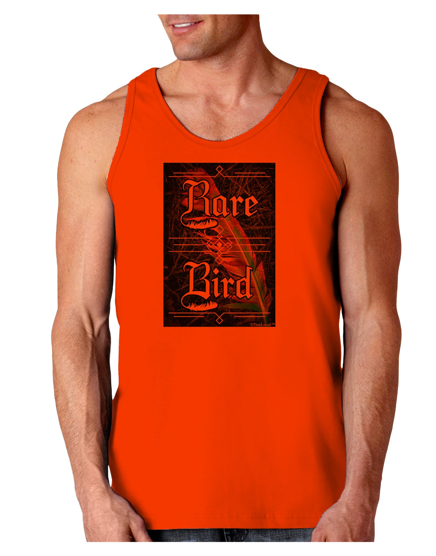 Rare Bird - Colorful Feather Loose Tank Top-Loose Tank Top-TooLoud-Orange-Small-Davson Sales