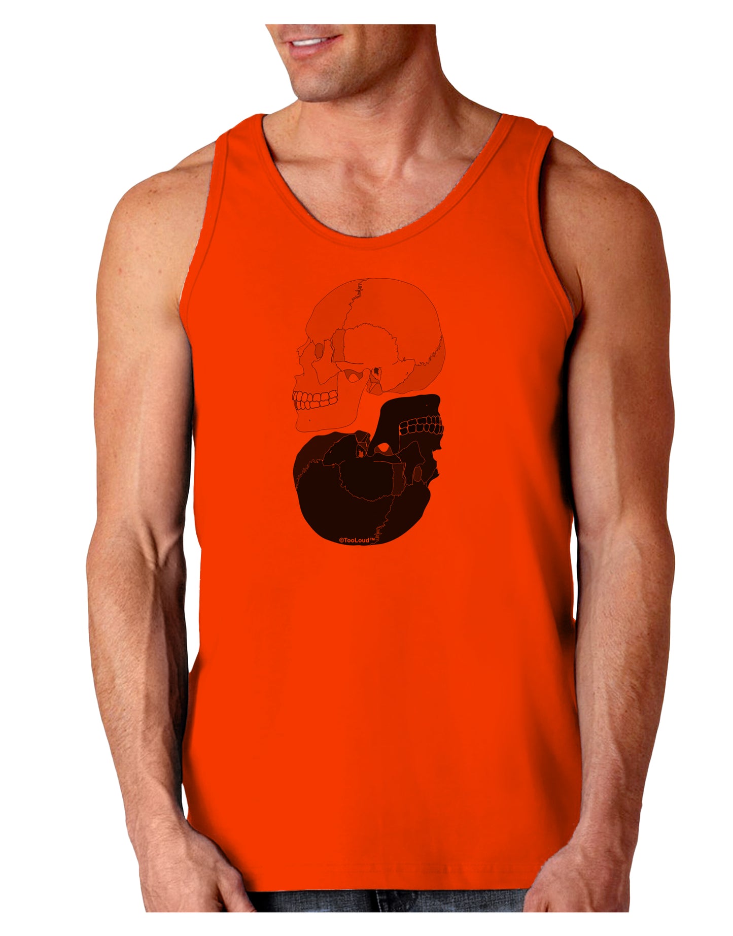 White And Black Inverted Skulls Loose Tank Top by TooLoud-Loose Tank Top-TooLoud-Orange-Small-Davson Sales