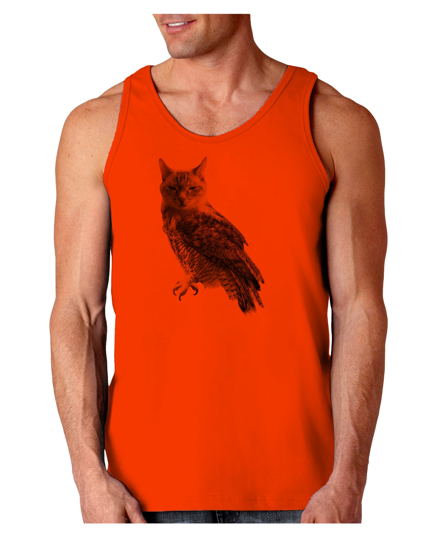 Lucky Cat Owl Loose Tank Top-Loose Tank Top-TooLoud-Orange-Small-Davson Sales
