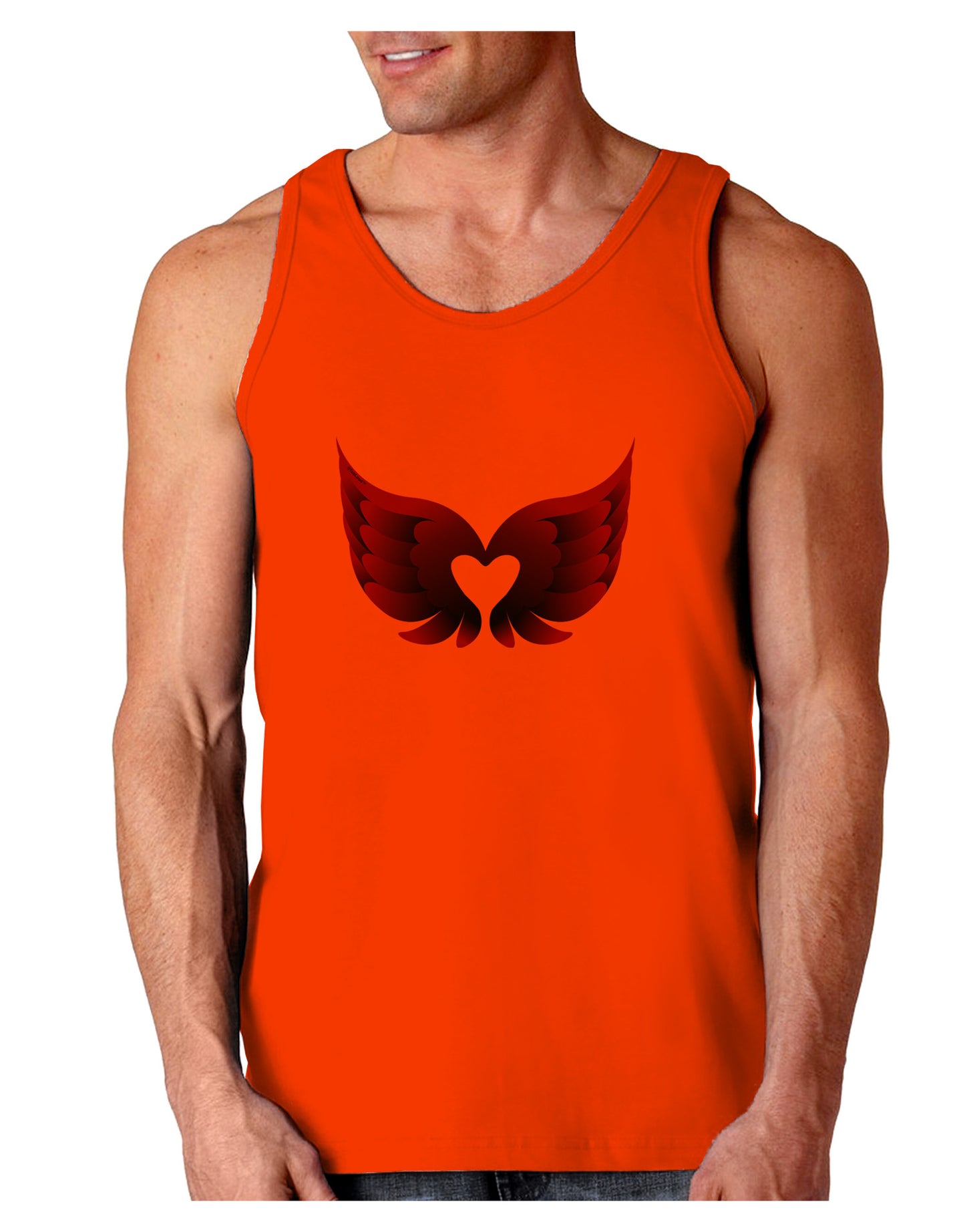 Cute Dark Angel Wings Black and Purple Heart Loose Tank Top-Loose Tank Top-TooLoud-Orange-Small-Davson Sales