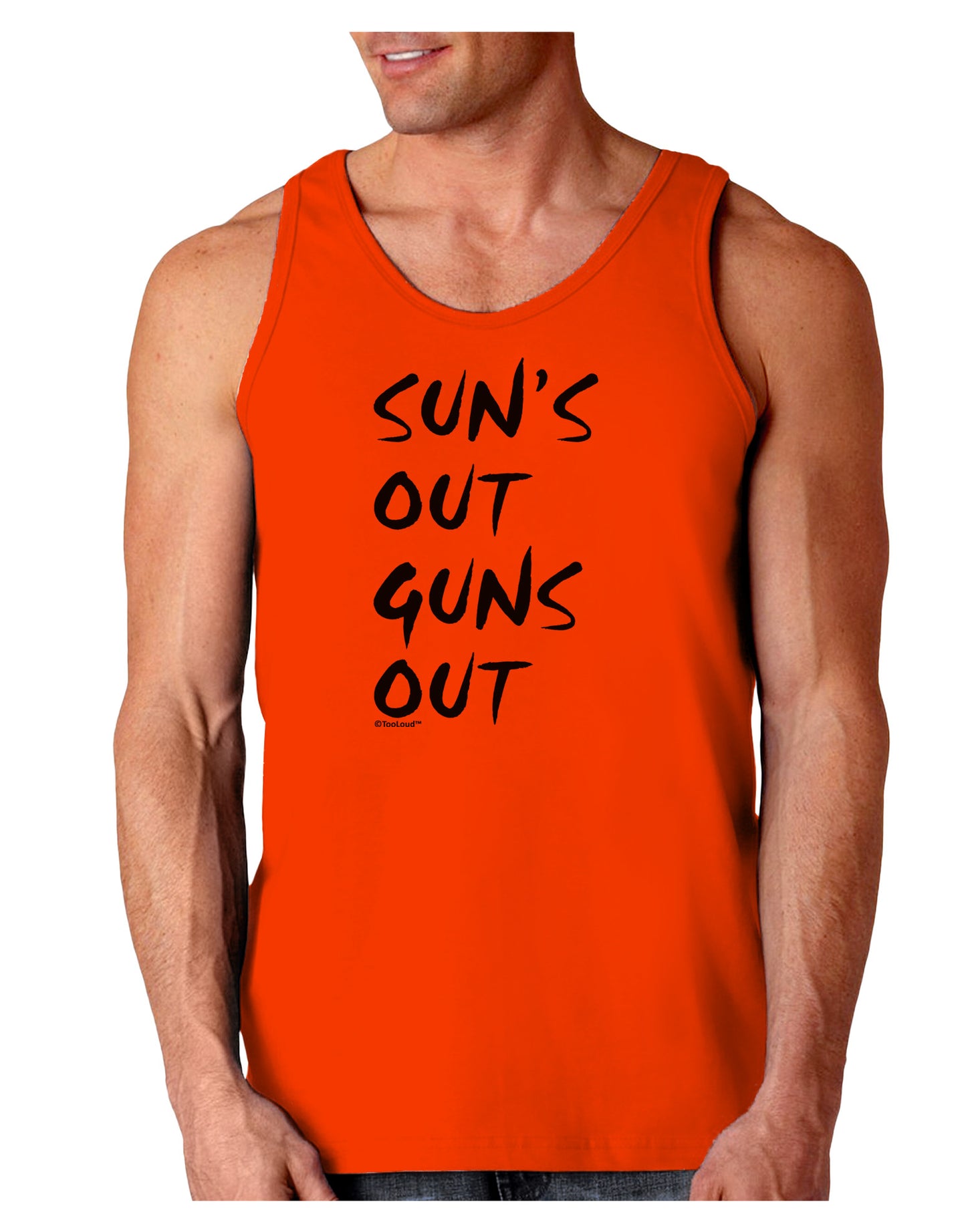 Suns Out Guns Out Loose Tank Top-Loose Tank Top-TooLoud-Orange-Small-Davson Sales