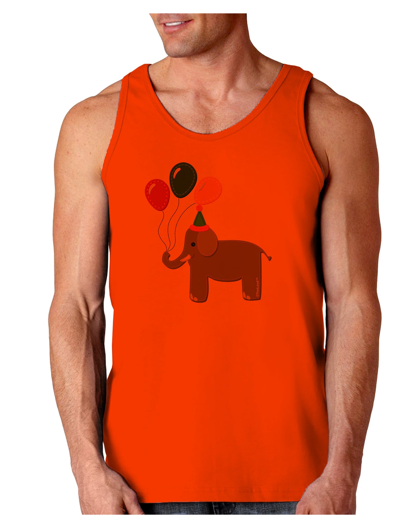 Cute Elephant with Balloons Loose Tank Top-Loose Tank Top-TooLoud-Orange-Small-Davson Sales