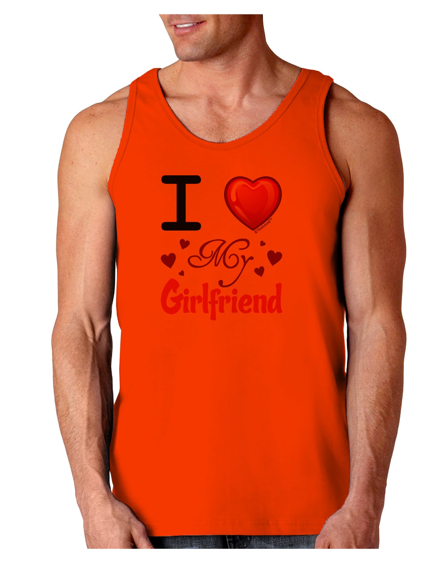I Love Heart My Girlfriend Loose Tank Top-Loose Tank Top-TooLoud-Orange-Small-Davson Sales