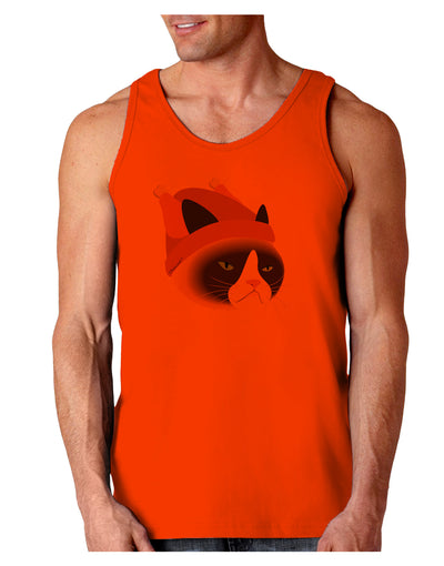 Disgruntled Cat Wearing Turkey Hat Loose Tank Top by-Loose Tank Top-TooLoud-Orange-Small-Davson Sales