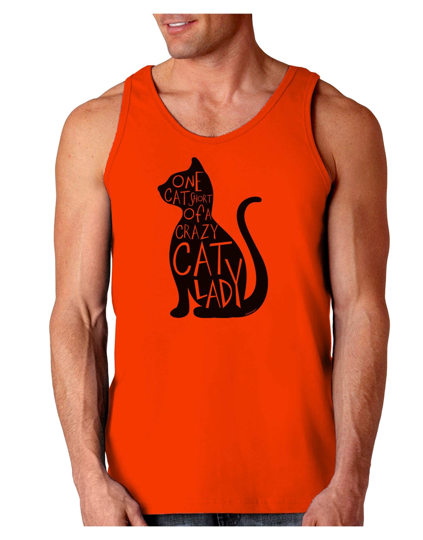 One Cat Short Of A Crazy Cat Lady Loose Tank Top-Loose Tank Top-TooLoud-Orange-Small-Davson Sales