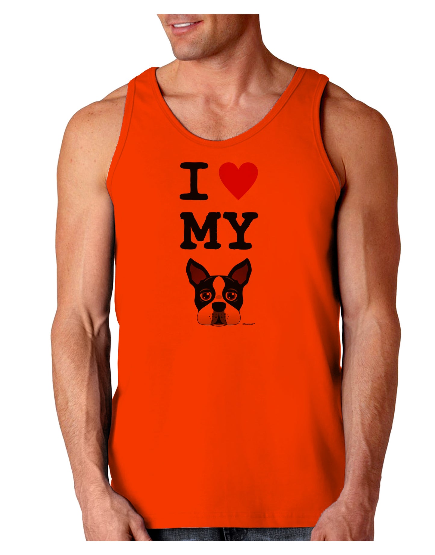 I Heart My Boston Terrier Loose Tank Top-Loose Tank Top-TooLoud-Orange-Small-Davson Sales