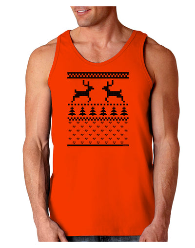 Ugly Christmas Sweater Reindeer Pattern Loose Tank Top-Loose Tank Top-TooLoud-Orange-Small-Davson Sales