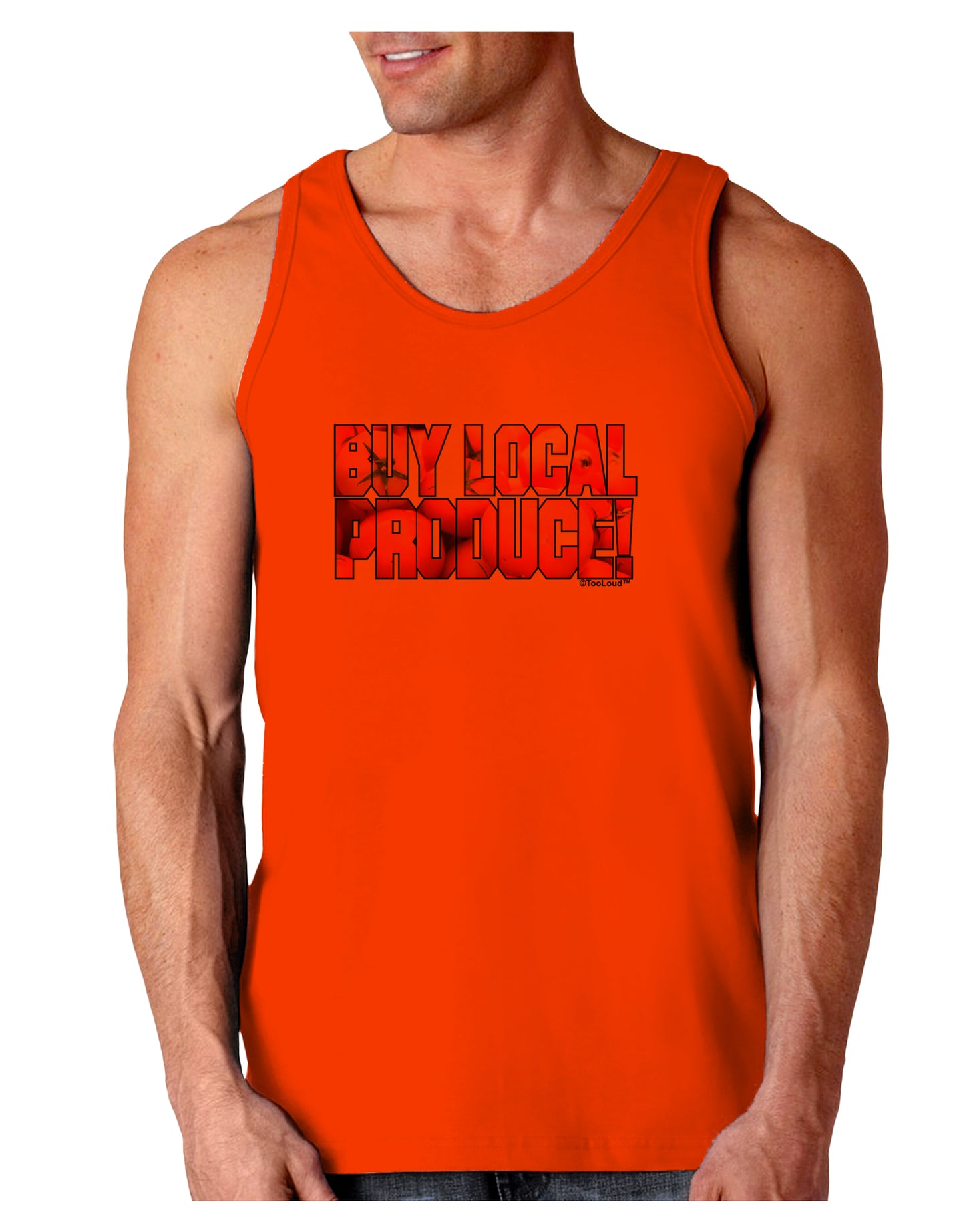 Buy Local Produce Tomatoes Text Loose Tank Top-Loose Tank Top-TooLoud-Orange-Small-Davson Sales