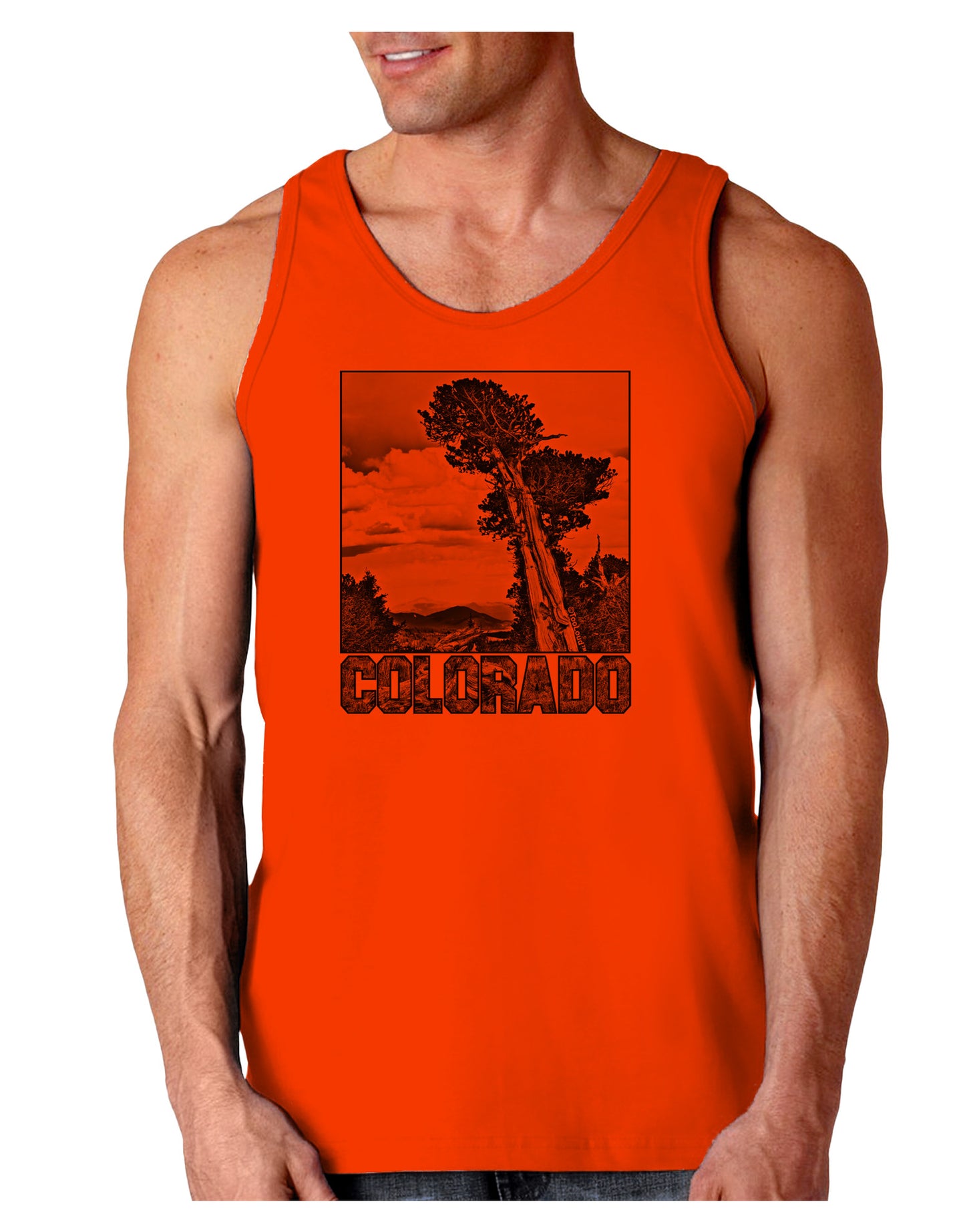 Colorado Landscape Text BW Loose Tank Top-Loose Tank Top-TooLoud-Orange-Small-Davson Sales