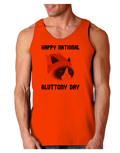 Gluttony Day Disgruntled Cat Loose Tank Top by-Loose Tank Top-TooLoud-Orange-Small-Davson Sales