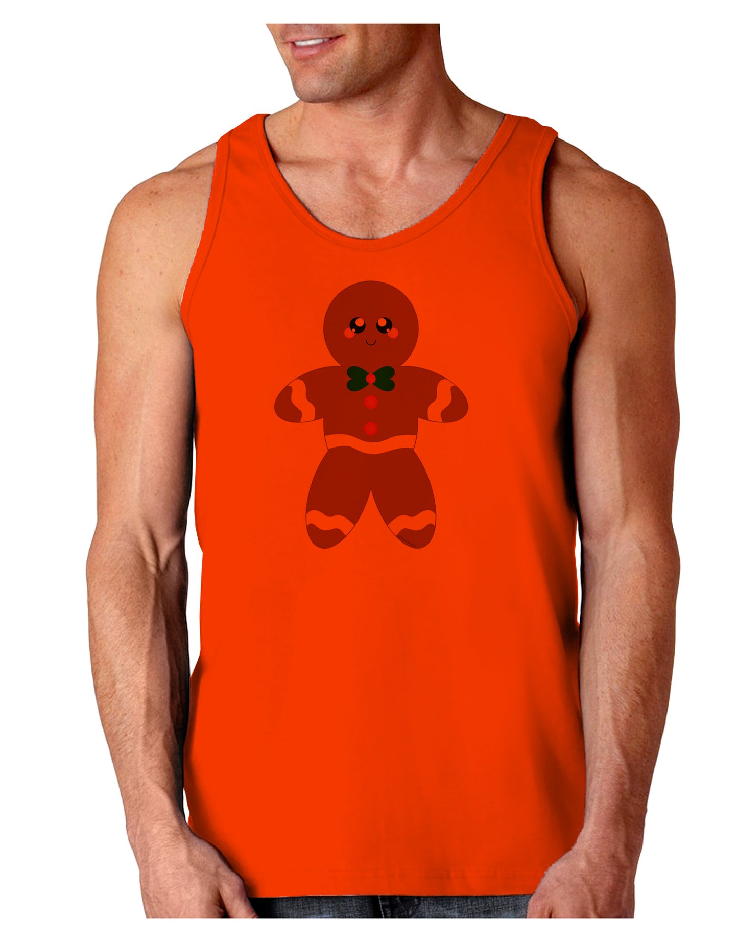 Cute Gingerbread Man Christmas Loose Tank Top-Loose Tank Top-TooLoud-Orange-Small-Davson Sales