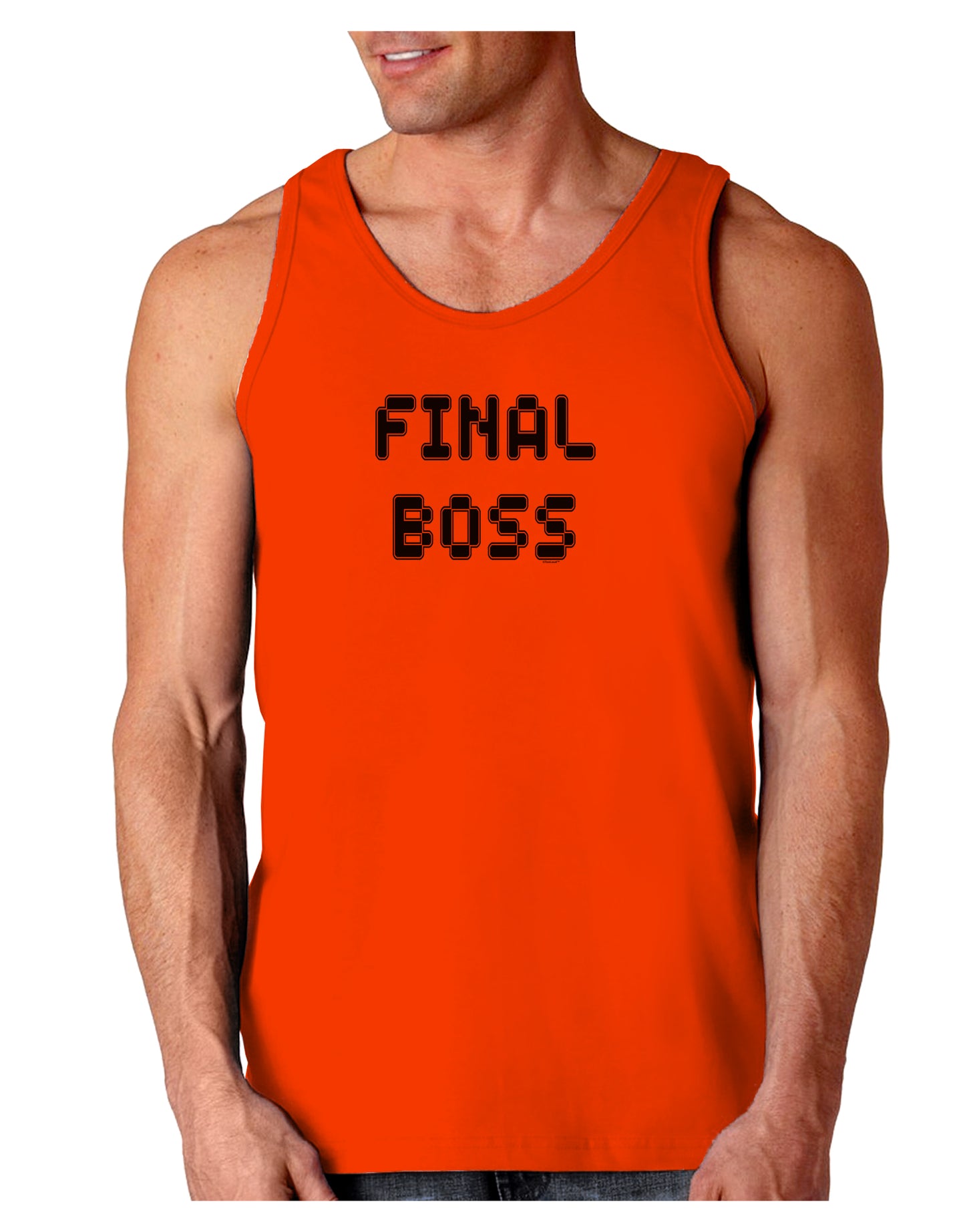 Final Boss Text - Boss Day Loose Tank Top-Loose Tank Top-TooLoud-Orange-Small-Davson Sales