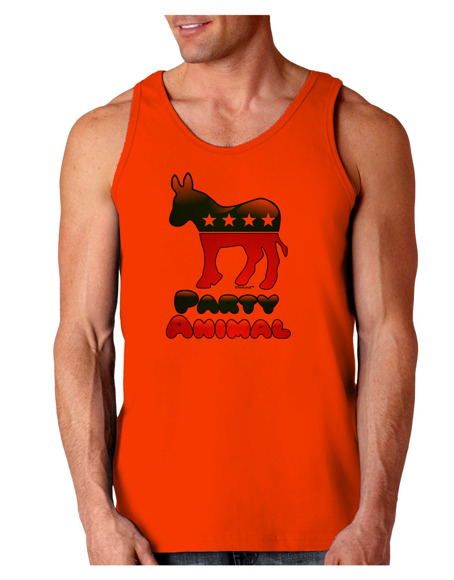 Democrat Party Animal Loose Tank Top-Loose Tank Top-TooLoud-Orange-Small-Davson Sales
