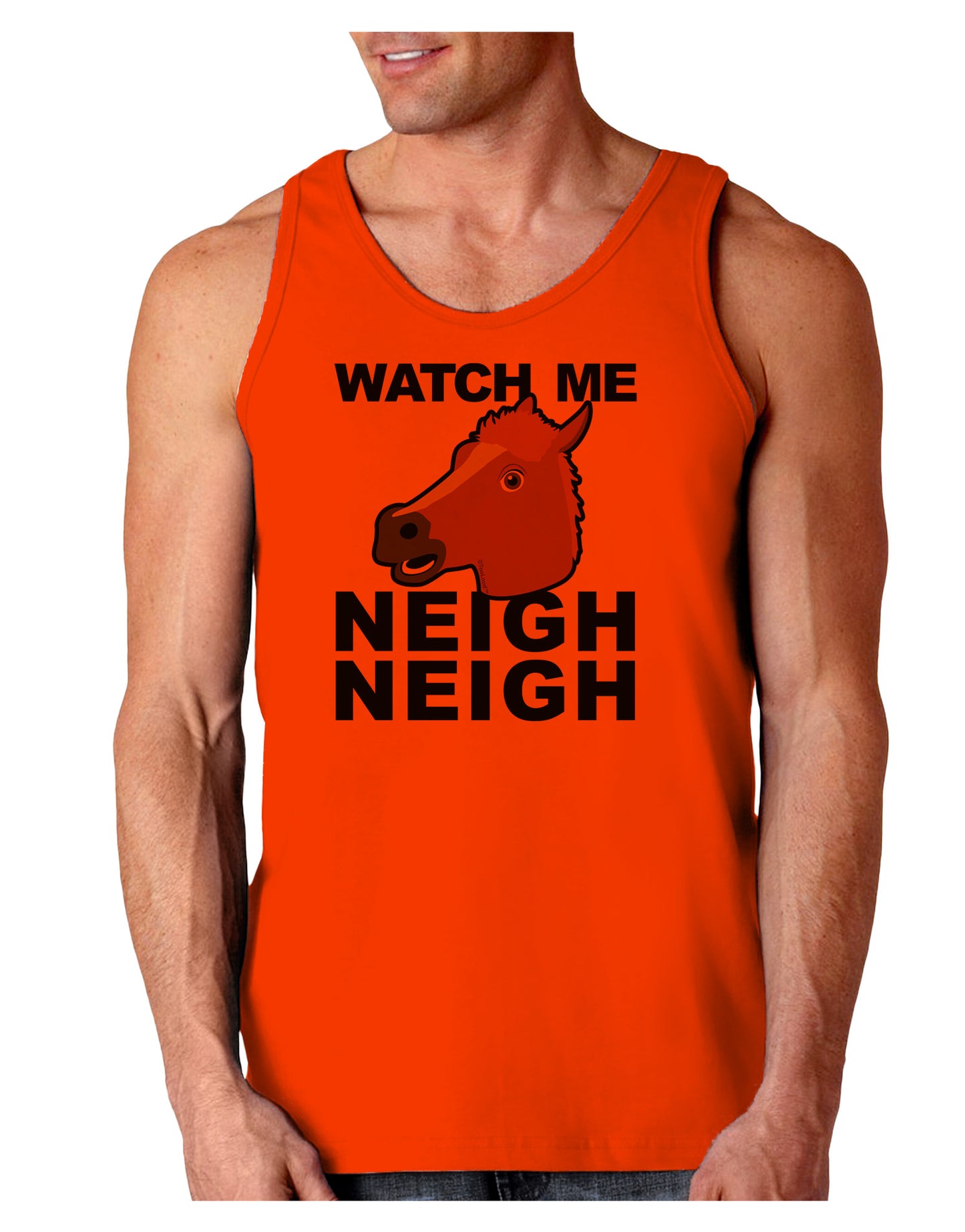 TooLoud Watch Me Neigh Neigh Loose Tank Top-Loose Tank Top-TooLoud-Orange-Small-Davson Sales