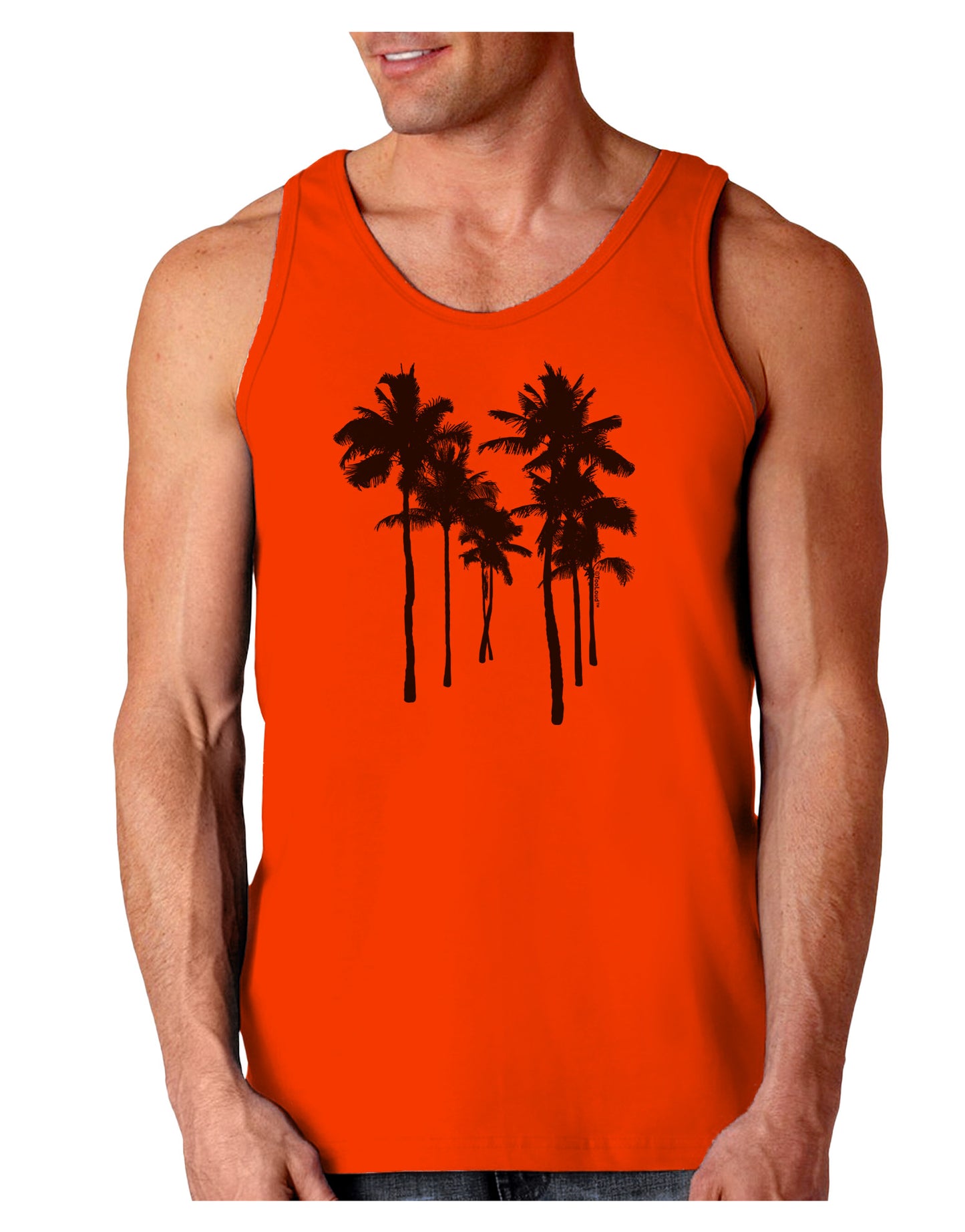 Palm Rows Silhouette Loose Tank Top-Loose Tank Top-TooLoud-Orange-Small-Davson Sales