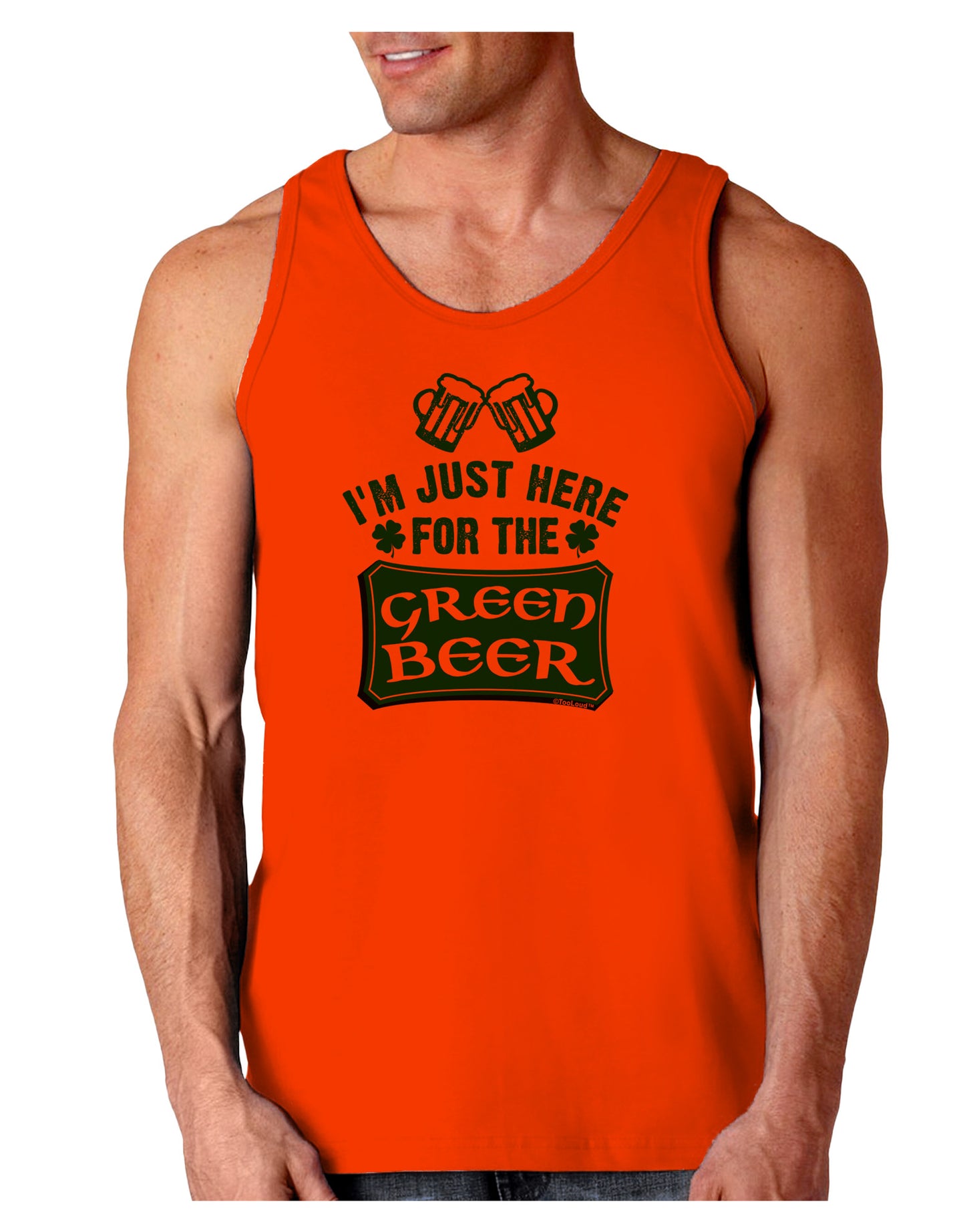 Just Here For The Green Beer Loose Tank Top-Loose Tank Top-TooLoud-Orange-Small-Davson Sales