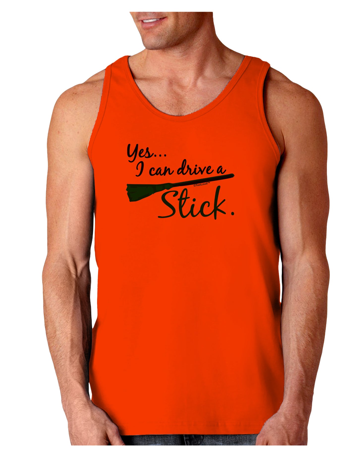 Drive Stick Green Loose Tank Top-Loose Tank Top-TooLoud-Orange-Small-Davson Sales