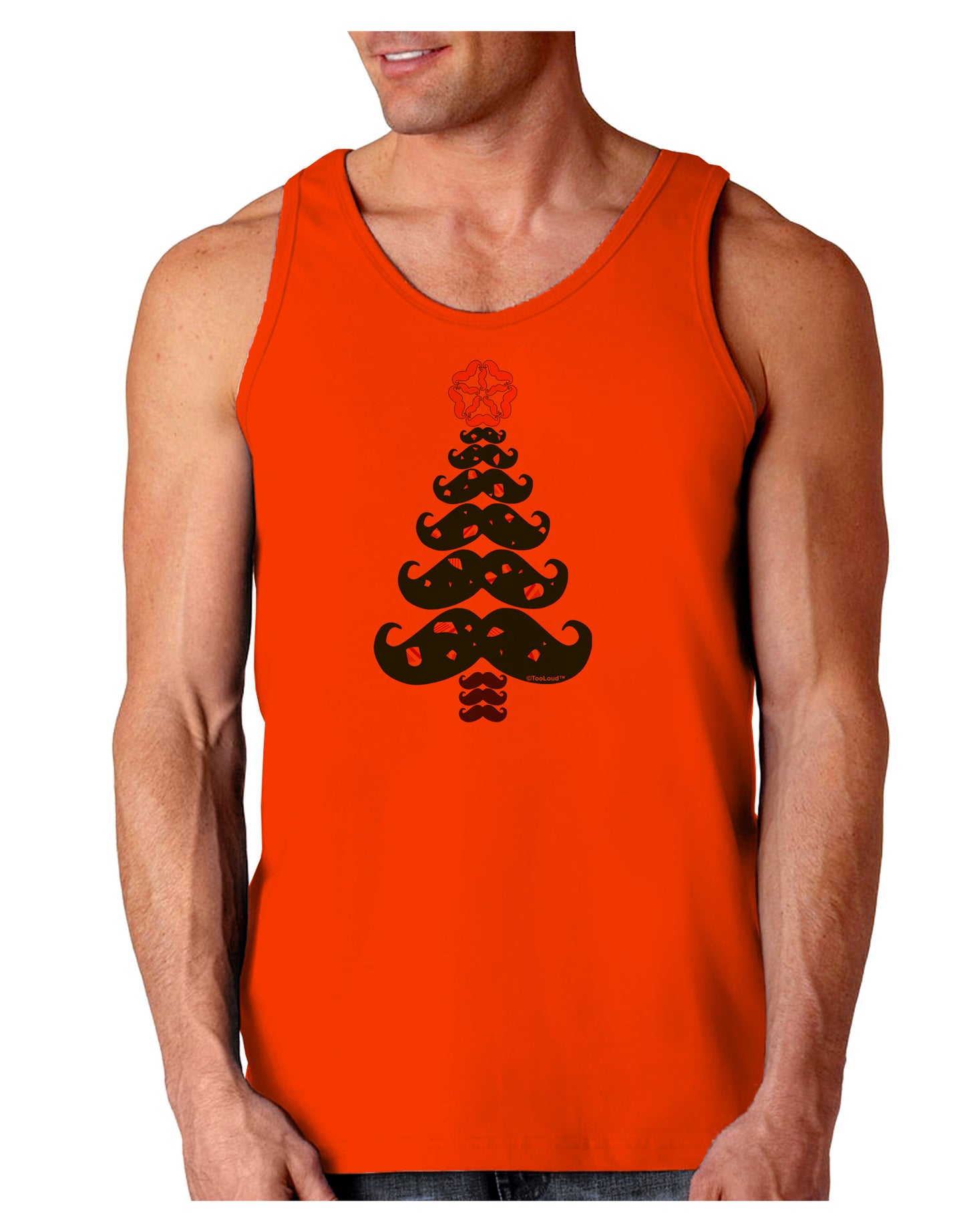 Mustache Christmas Tree Loose Tank Top-Loose Tank Top-TooLoud-Orange-Small-Davson Sales