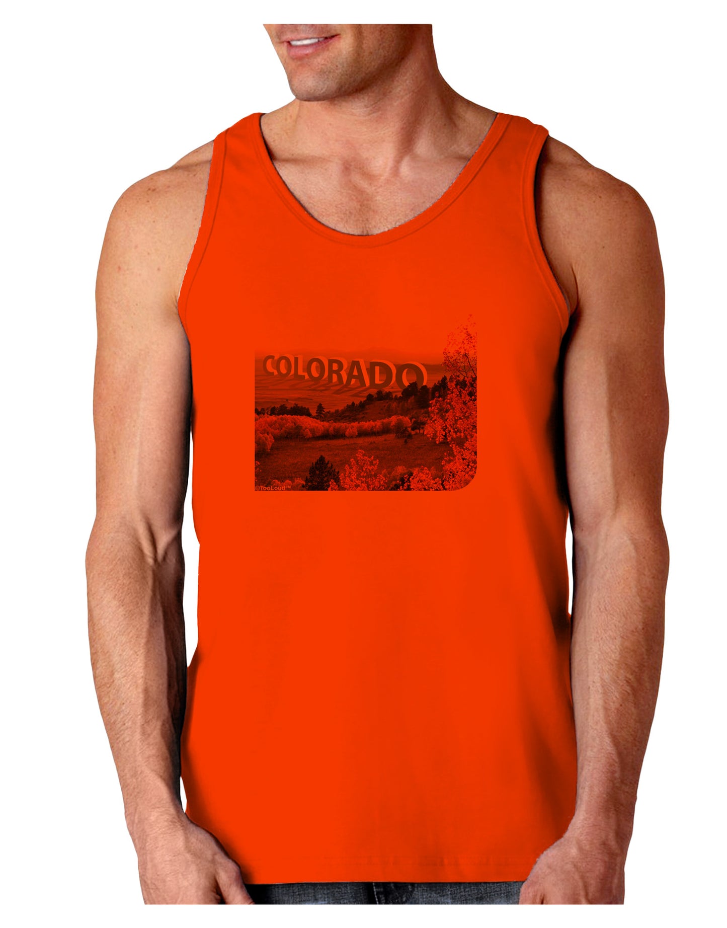 Colorado Postcard Gentle Sunrise Loose Tank Top by-Loose Tank Top-TooLoud-Orange-Small-Davson Sales