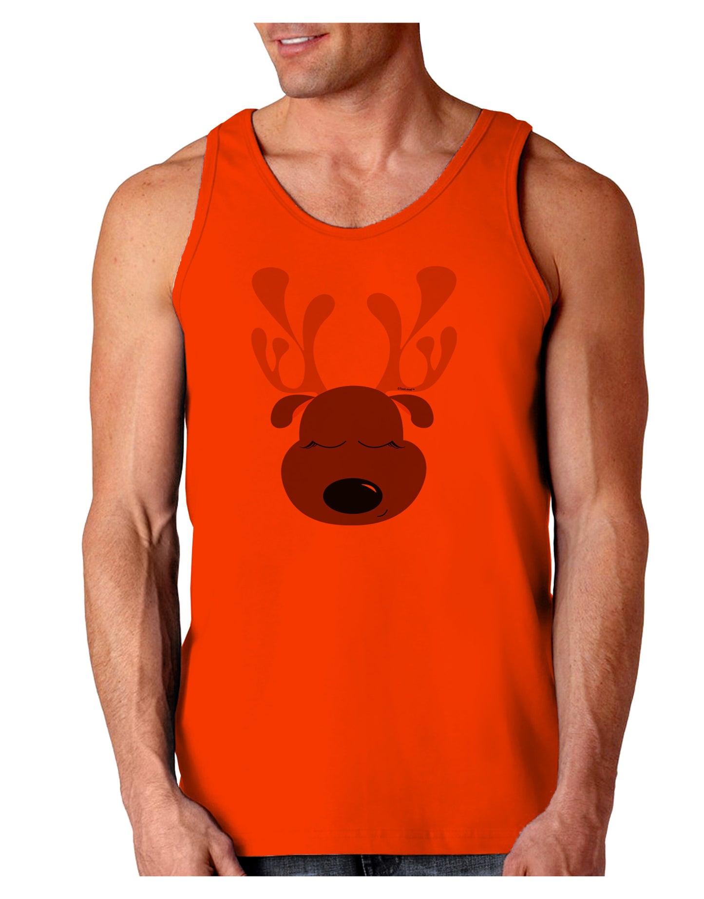 Cute Reindeer Face Christmas Loose Tank Top-Loose Tank Top-TooLoud-Orange-Small-Davson Sales