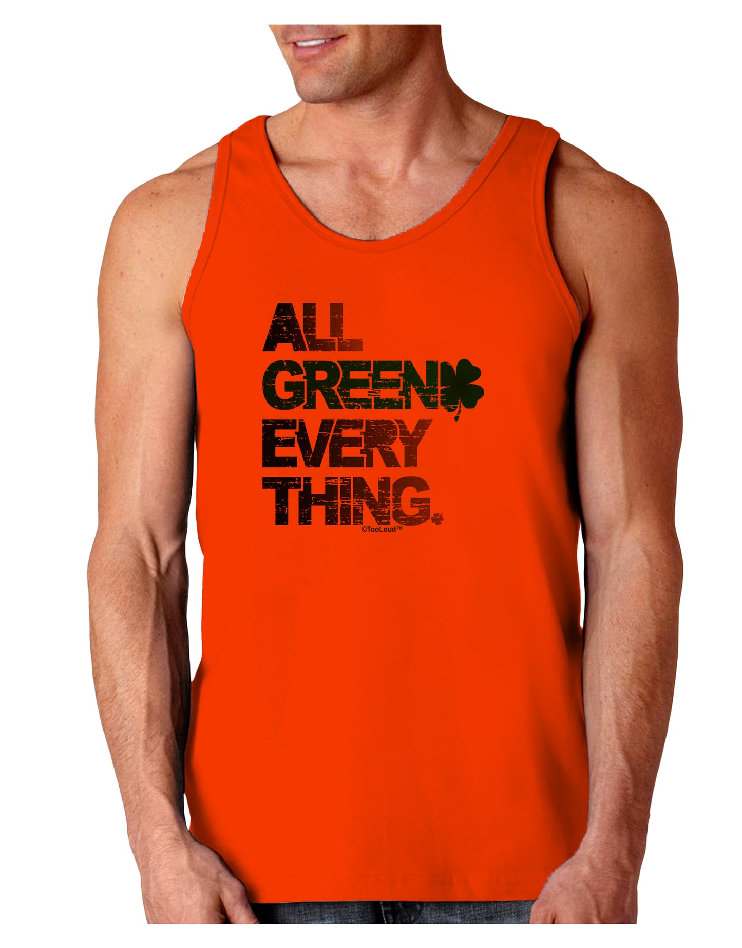 All Green Everything Distressed Loose Tank Top-Loose Tank Top-TooLoud-Orange-Small-Davson Sales