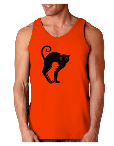 Cute Arched Black Cat Halloween Loose Tank Top-Loose Tank Top-TooLoud-Orange-Small-Davson Sales