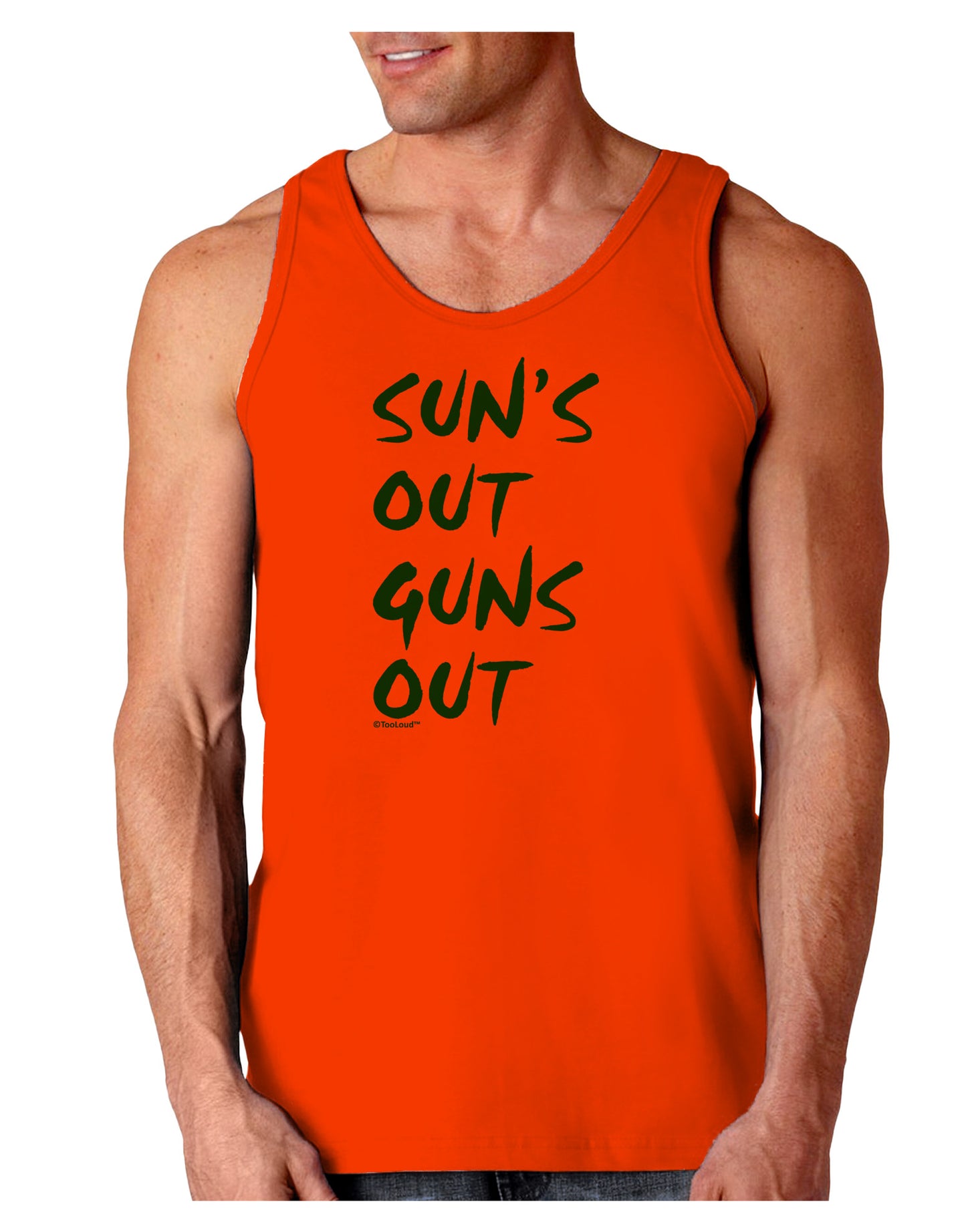 Suns Out Guns Out - Blue Loose Tank Top-Loose Tank Top-TooLoud-Orange-Small-Davson Sales