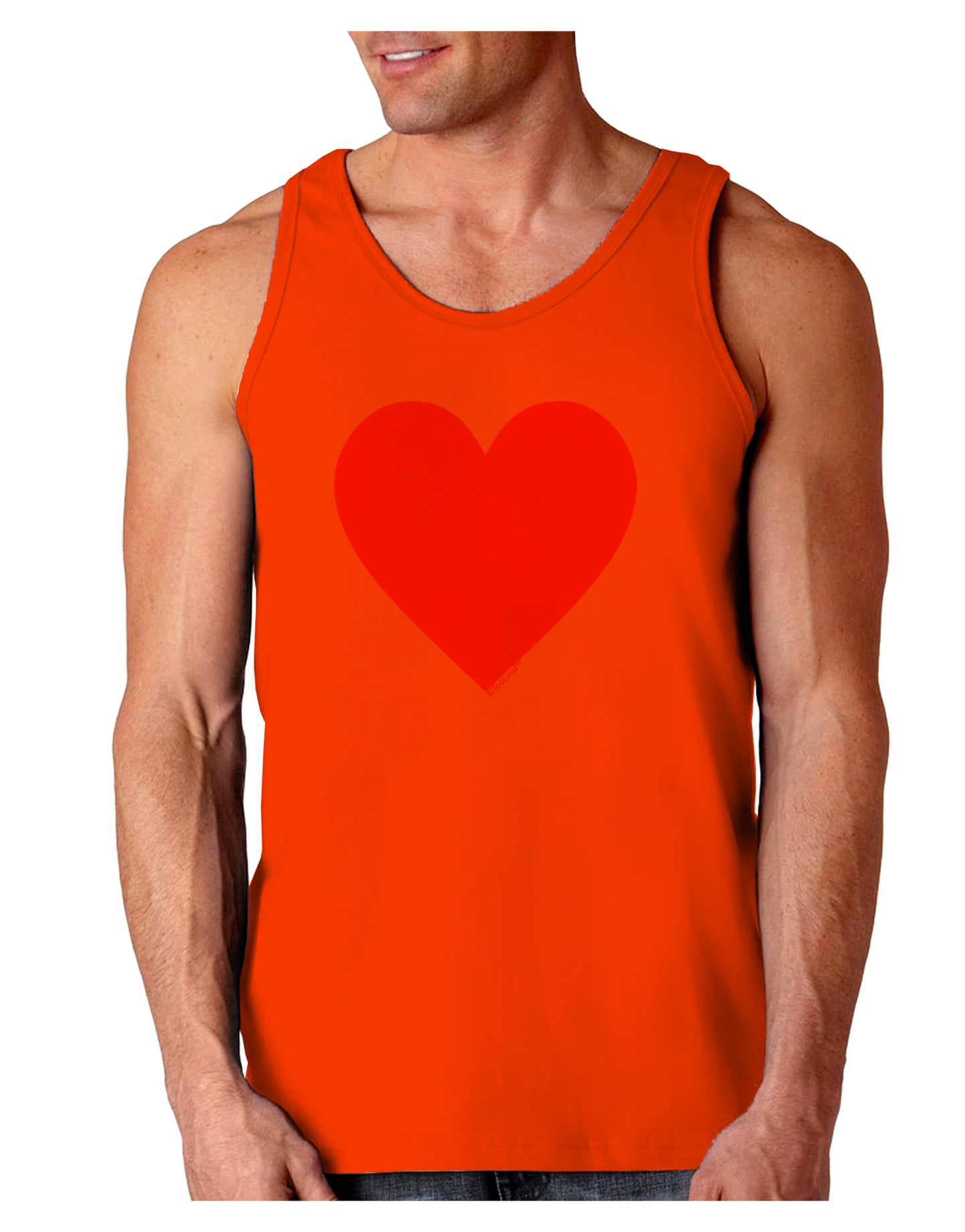 Big Pink Heart Valentine's Day Loose Tank Top-Loose Tank Top-TooLoud-Orange-Small-Davson Sales