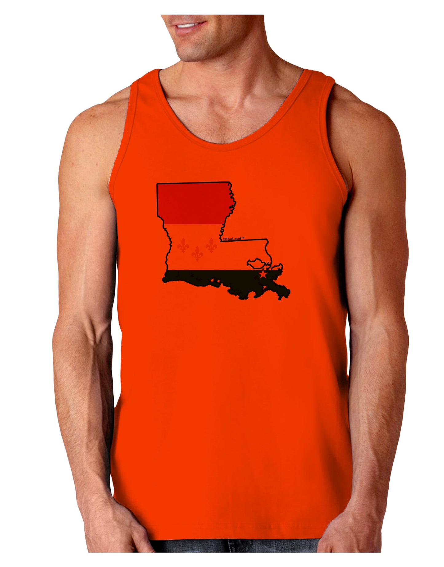 New Orleans Louisiana Flag Loose Tank Top-Loose Tank Top-TooLoud-Orange-Small-Davson Sales