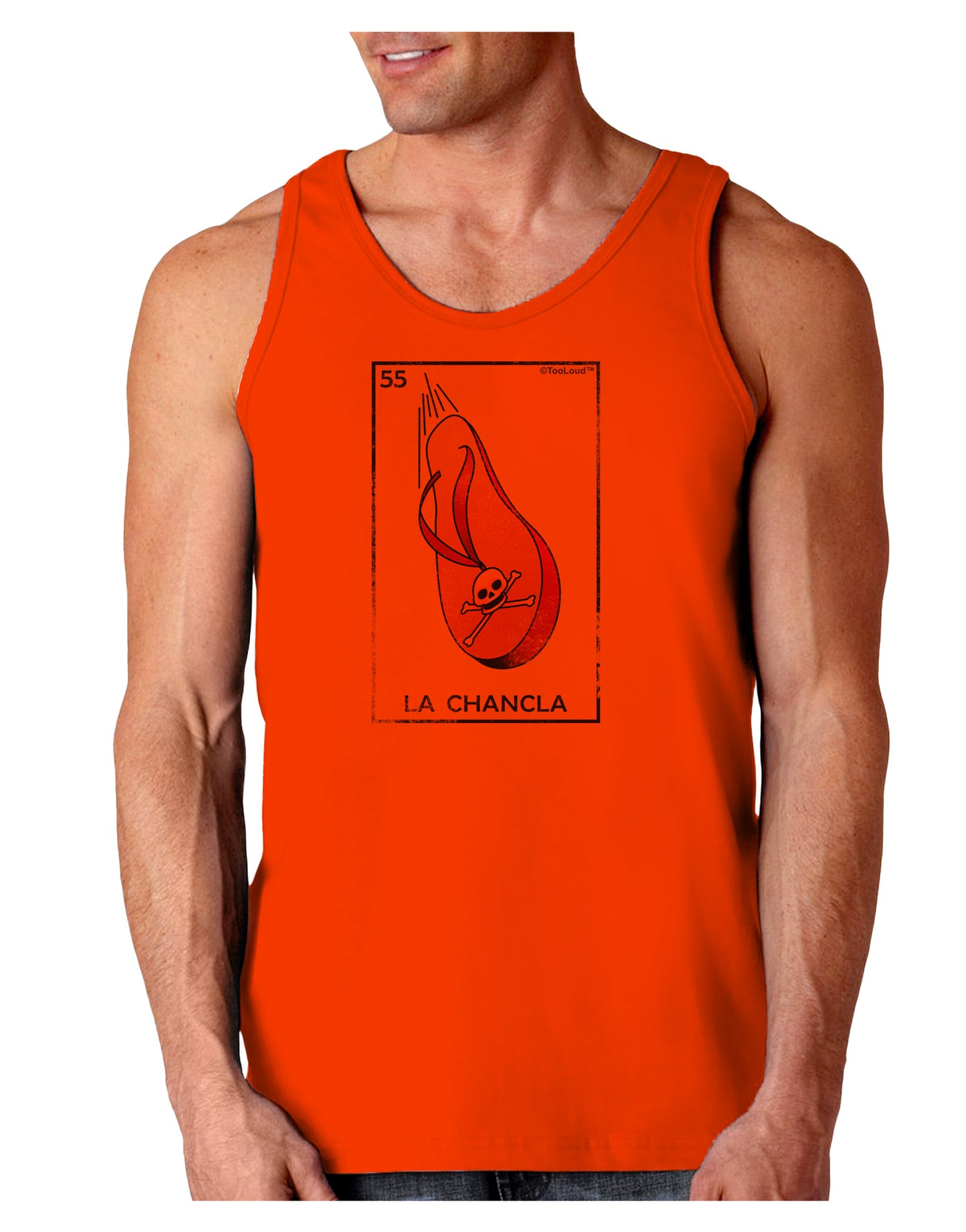 La Chancla Loteria Distressed Loose Tank Top by-Loose Tank Top-TooLoud-Orange-Small-Davson Sales