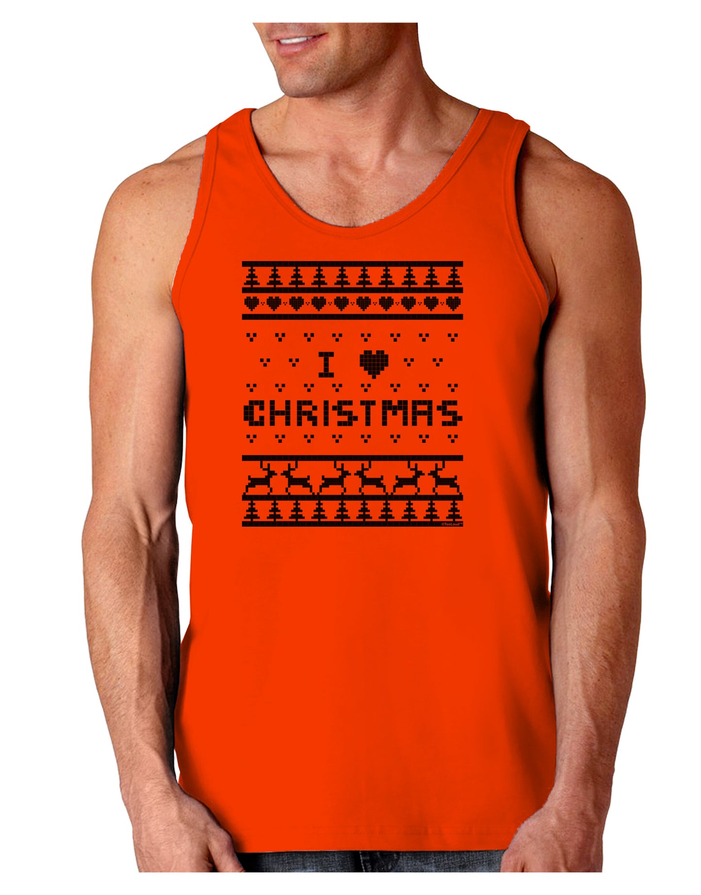 I Heart Christmas Ugly Christmas Sweater Loose Tank Top-Loose Tank Top-TooLoud-Orange-Small-Davson Sales