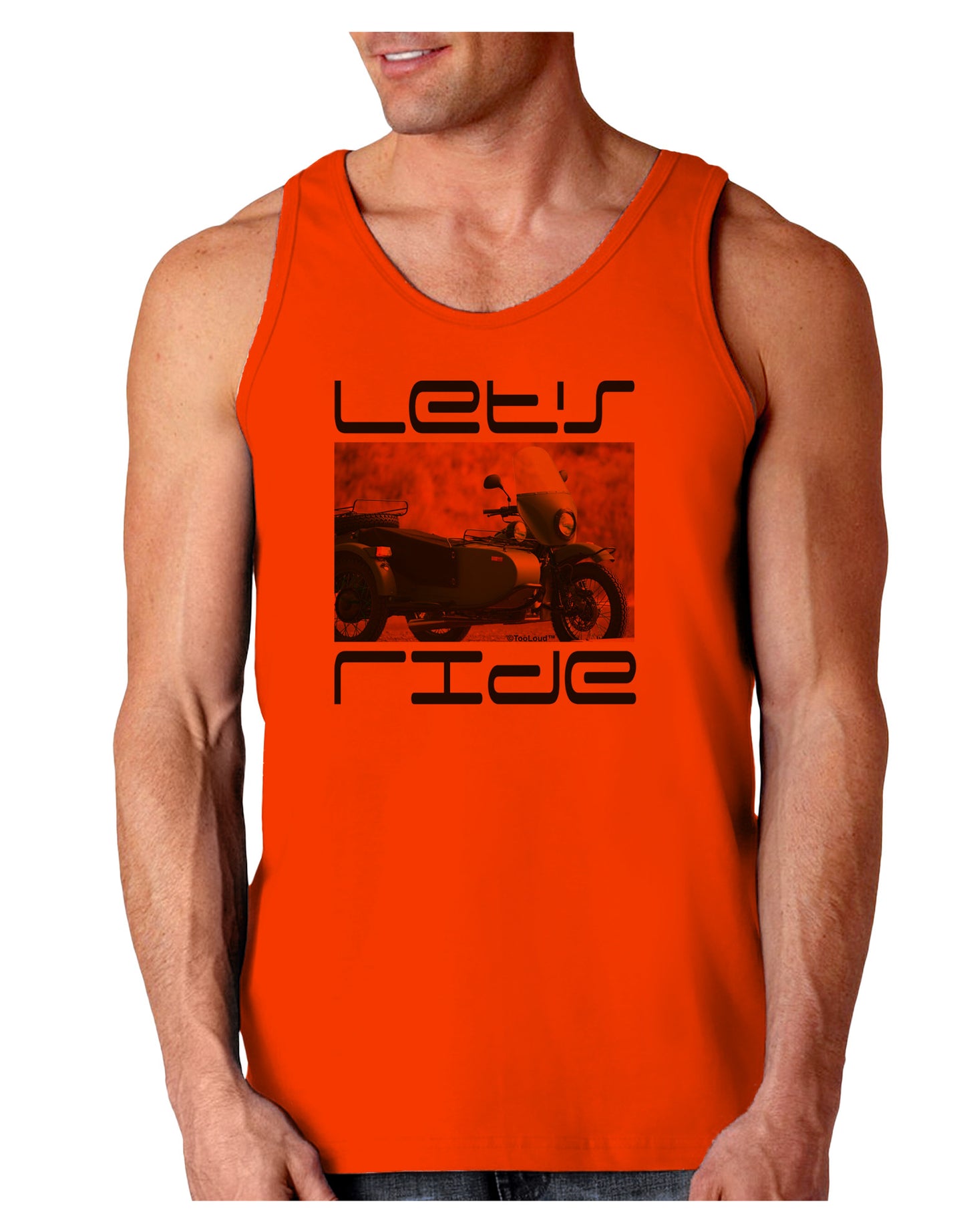 Lets Ride Sidecar Motorcycle Loose Tank Top-Loose Tank Top-TooLoud-Orange-Small-Davson Sales