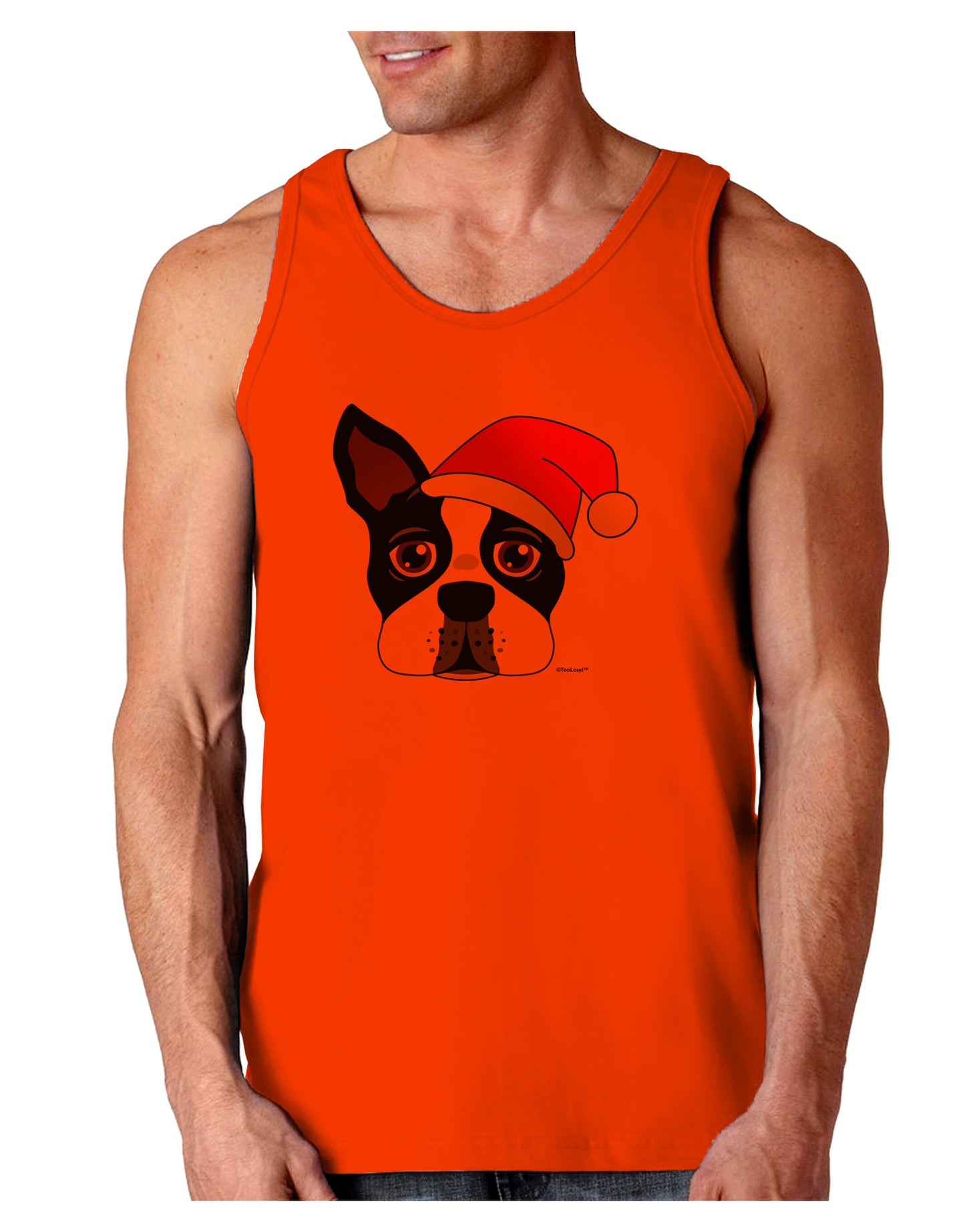 Cute Dog with Santa Hat - Christmas Loose Tank Top-Loose Tank Top-TooLoud-Orange-Small-Davson Sales