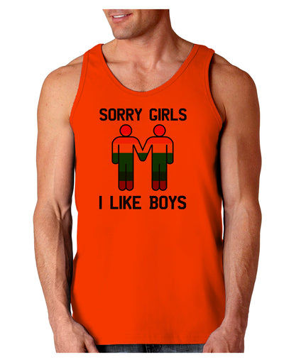 Sorry Girls I Like Boys Gay Rainbow Loose Tank Top-Loose Tank Top-TooLoud-Orange-Small-Davson Sales