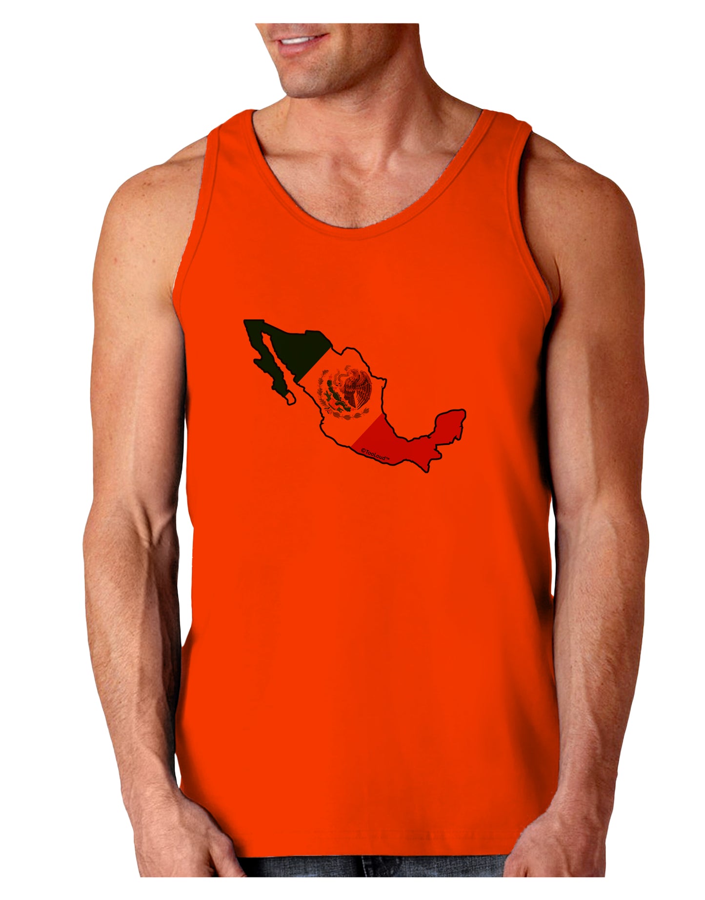 Mexico Outline - Mexican Flag Loose Tank Top by TooLoud-Loose Tank Top-TooLoud-Orange-Small-Davson Sales