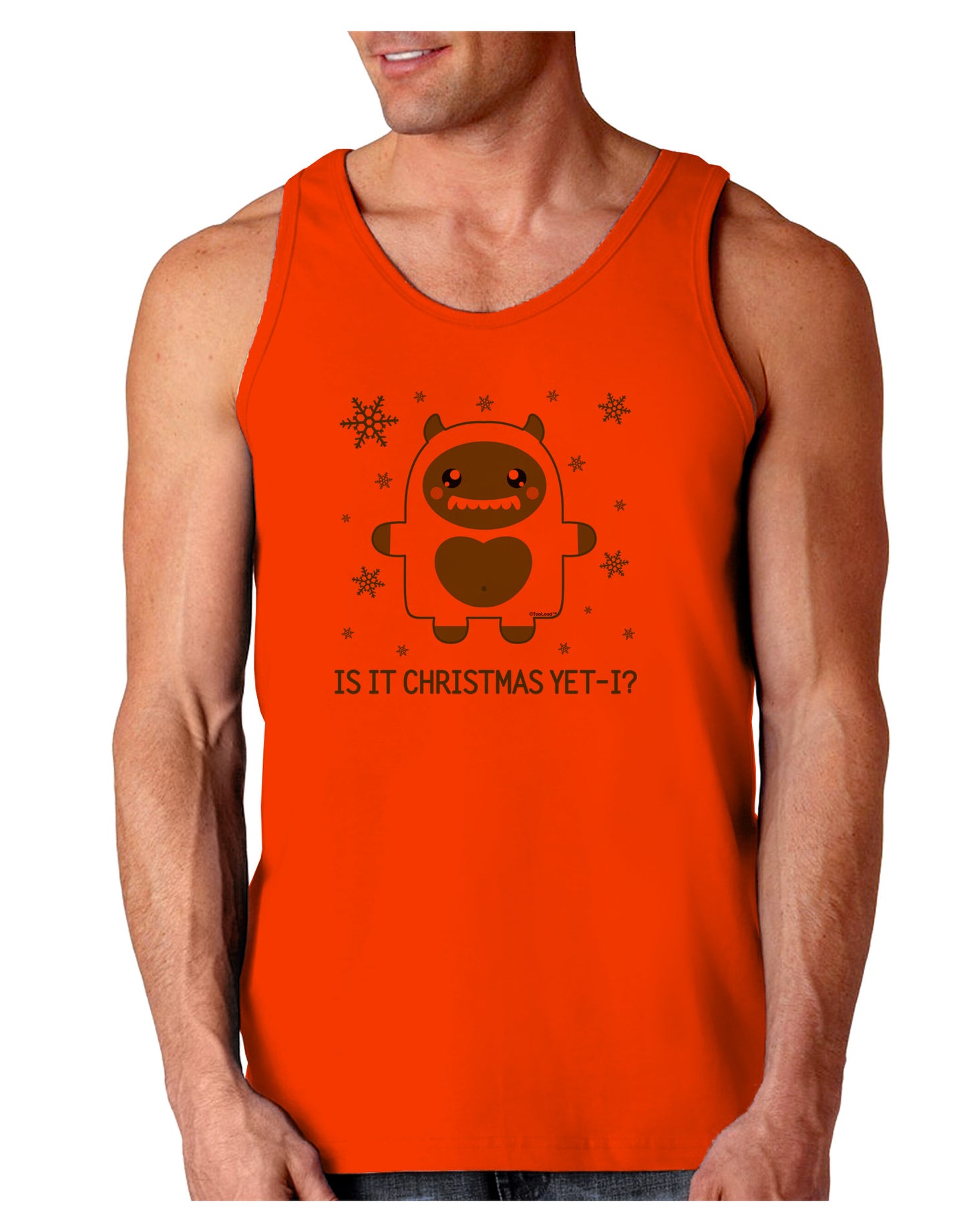 Is It Christmas Yet - Yeti Abominable Snowman Loose Tank Top-Loose Tank Top-TooLoud-Orange-Small-Davson Sales