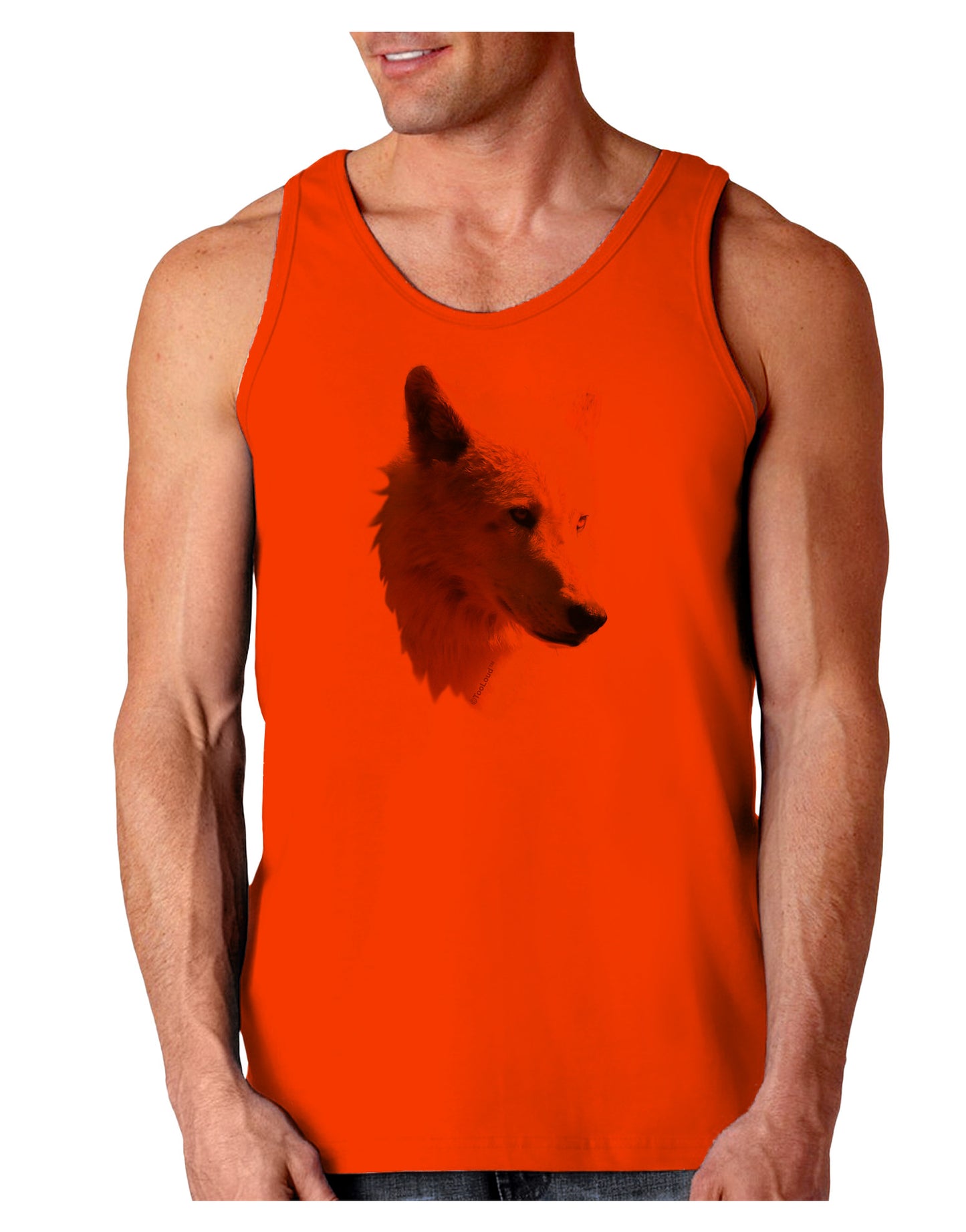 Magnificent White Wolf Head Loose Tank Top-Loose Tank Top-TooLoud-Orange-Small-Davson Sales