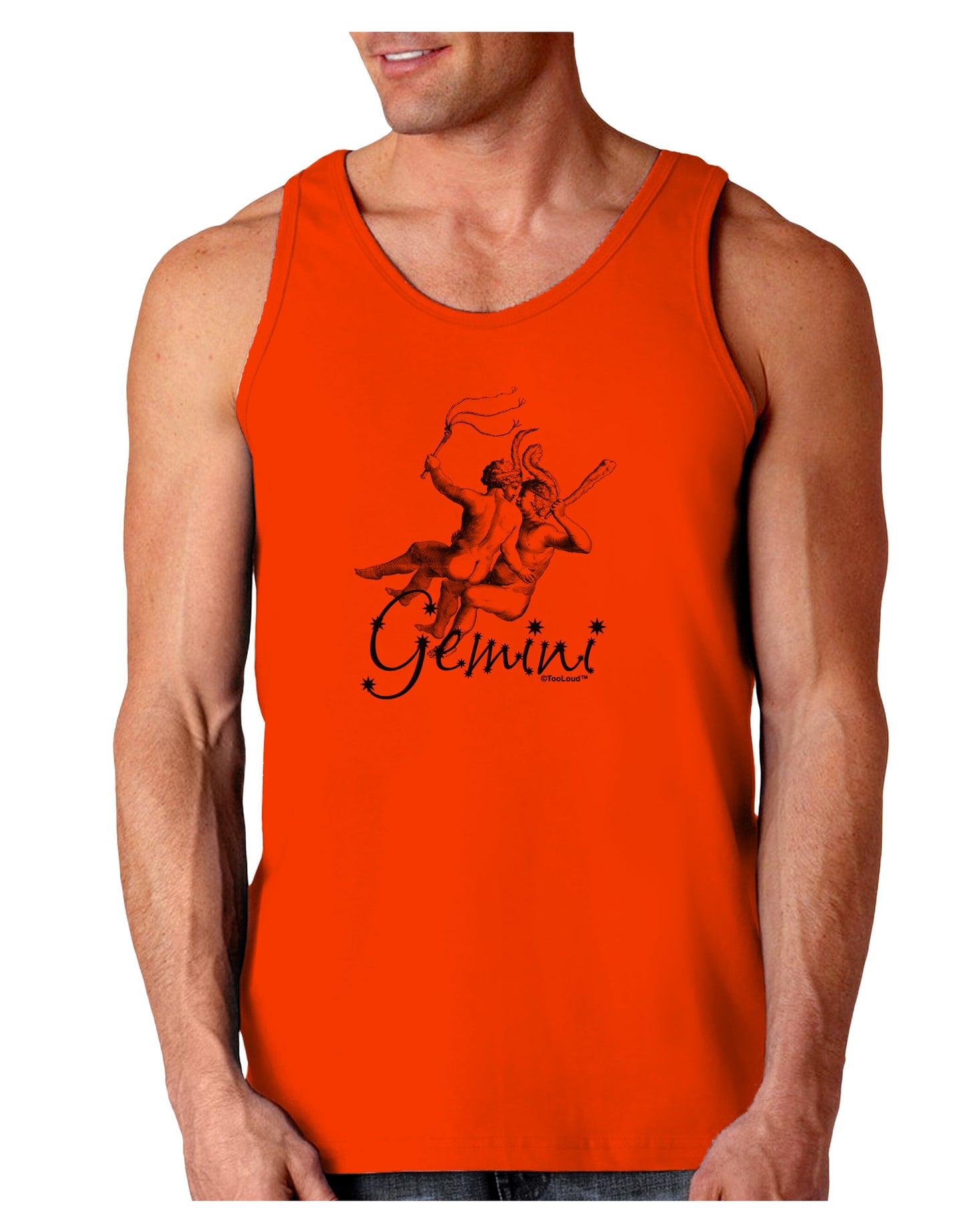 Gemini Illustration Loose Tank Top-Loose Tank Top-TooLoud-Orange-Small-Davson Sales