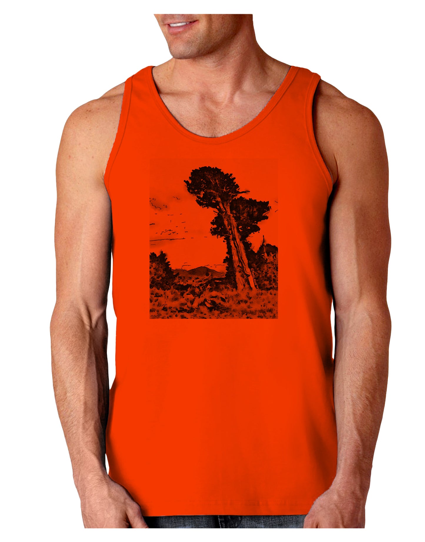 Colorado Landscape Watercolor BW Loose Tank Top-Loose Tank Top-TooLoud-Orange-Small-Davson Sales