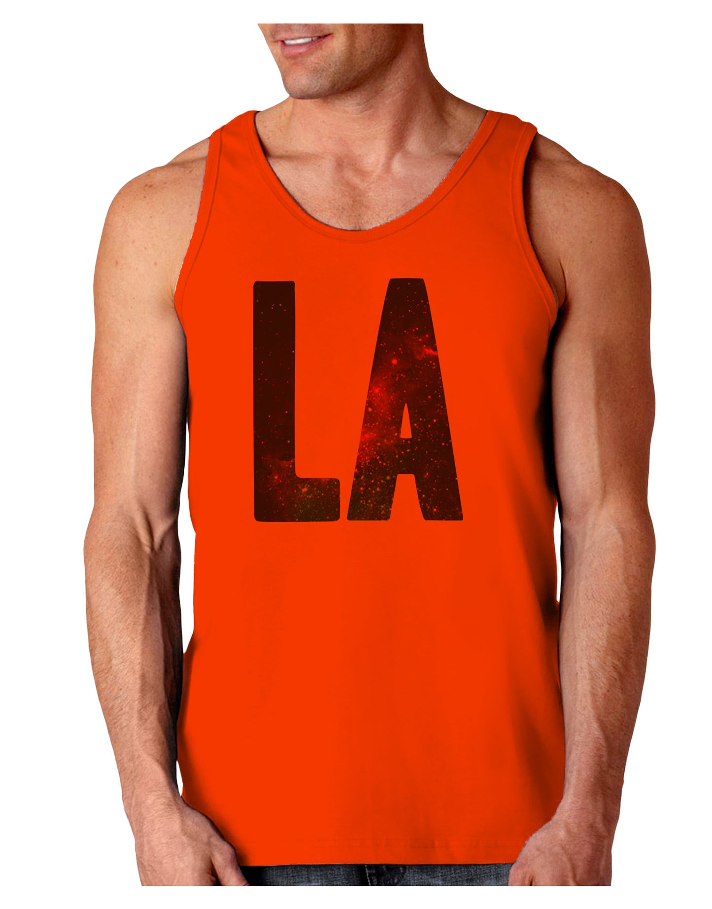 LA Outer Space Desgin Loose Tank Top-Loose Tank Top-TooLoud-Orange-Small-Davson Sales