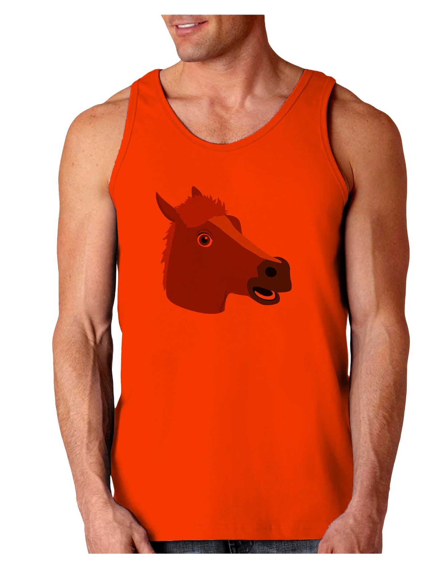 Silly Cartoon Horse Head Loose Tank Top-Loose Tank Top-TooLoud-Orange-Small-Davson Sales