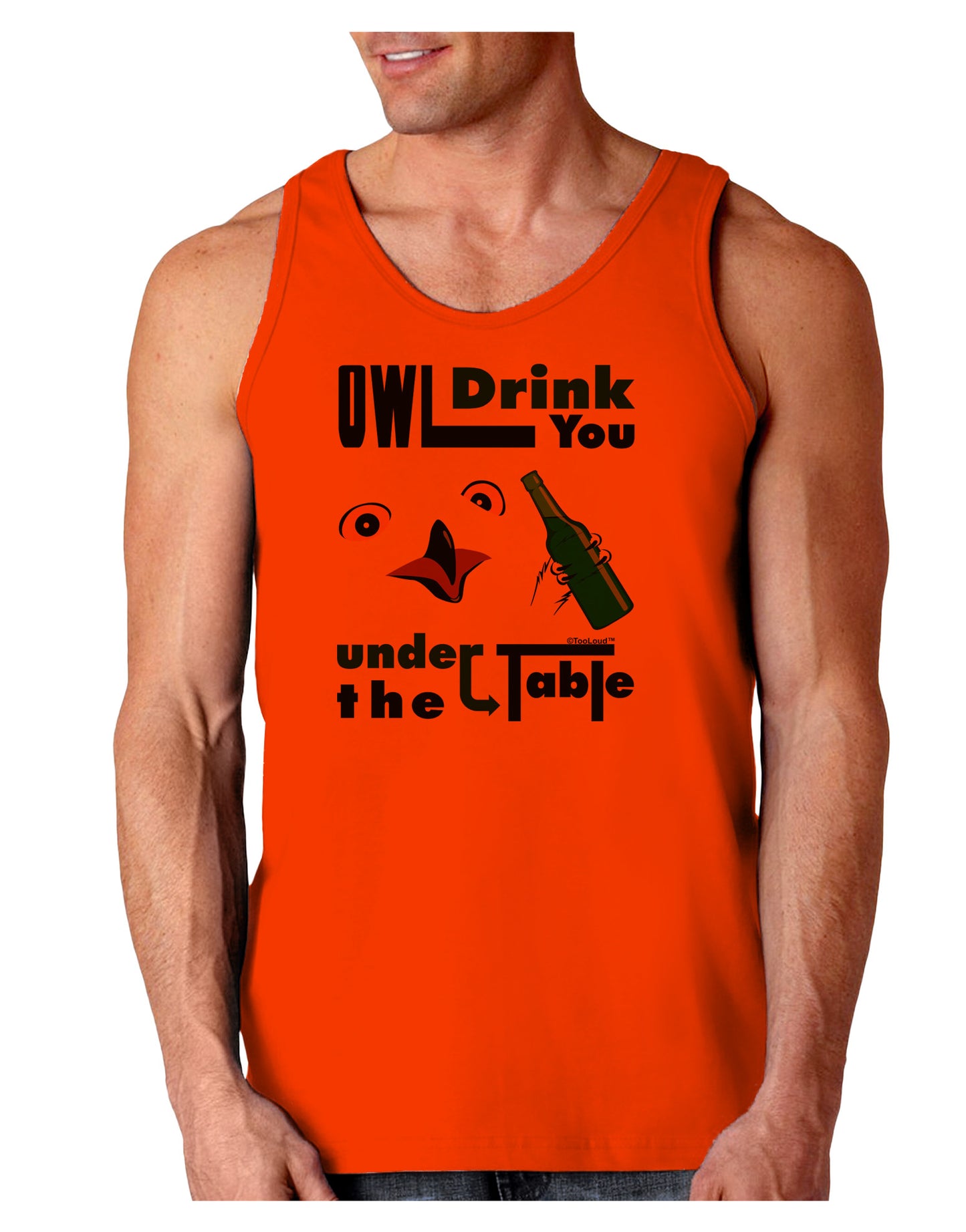 Owl Drink You Under the Table Loose Tank Top-Loose Tank Top-TooLoud-Orange-Small-Davson Sales