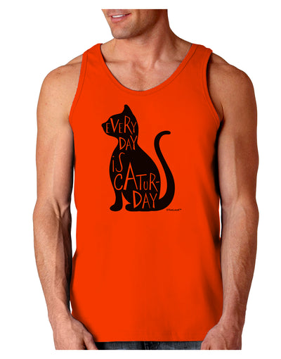 Every Day Is Caturday Cat Silhouette Loose Tank Top by TooLoud-Loose Tank Top-TooLoud-Orange-Small-Davson Sales