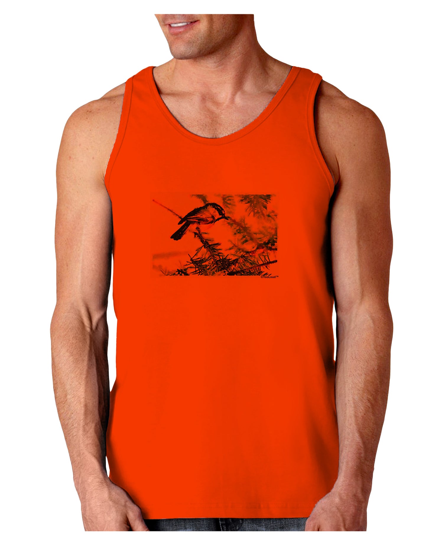 CO Chickadee Watercolor Loose Tank Top-Loose Tank Top-TooLoud-Orange-Small-Davson Sales