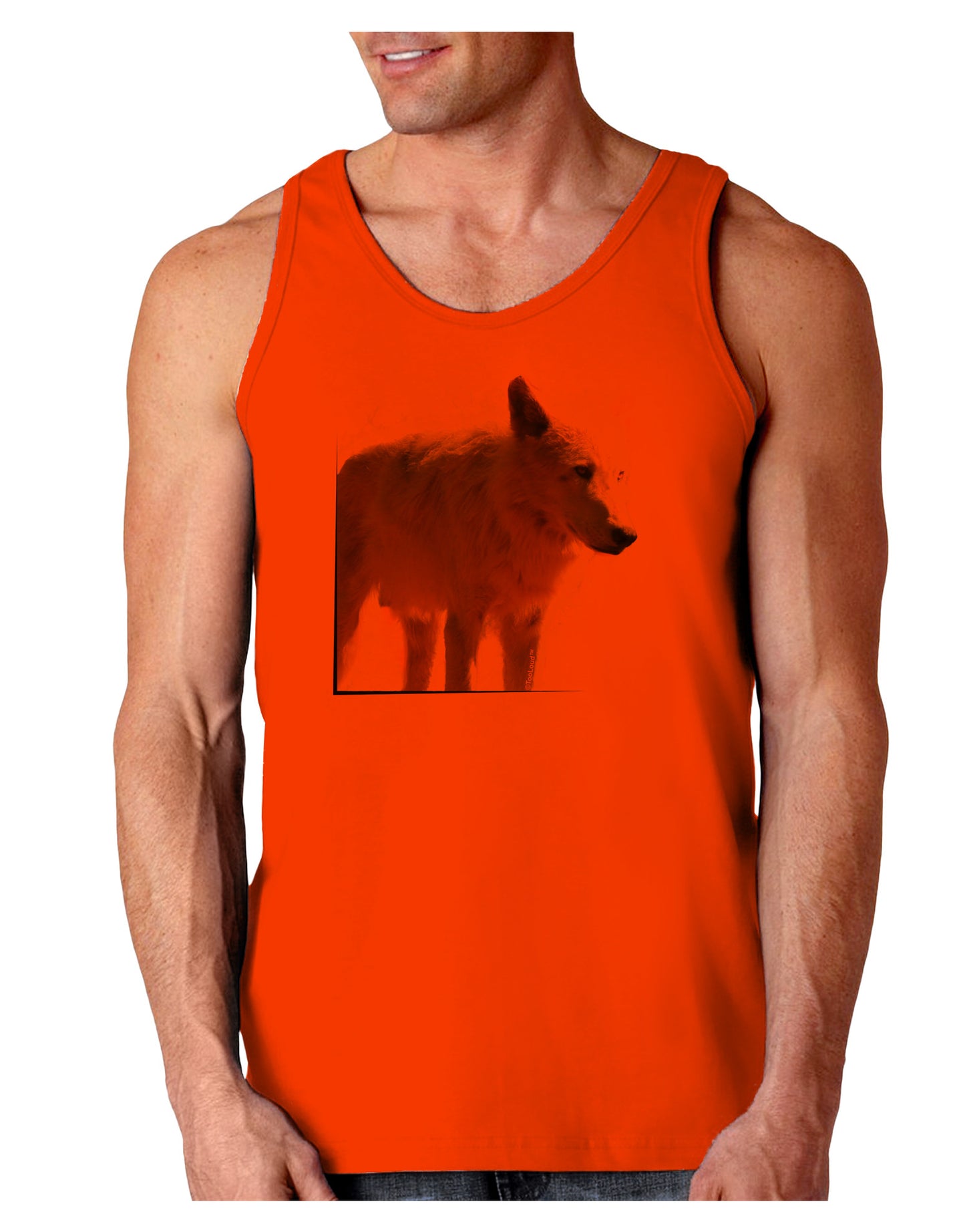 Magnificent Full White Wolf Loose Tank Top-Loose Tank Top-TooLoud-Orange-Small-Davson Sales