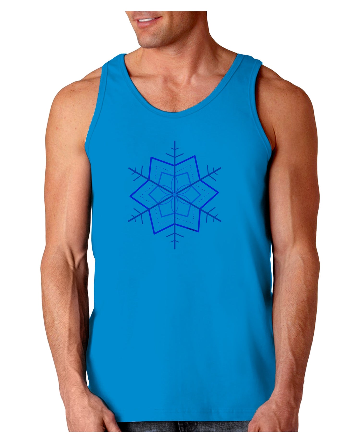 Snowflake Star Christmas Loose Tank Top-Loose Tank Top-TooLoud-Sapphire-Small-Davson Sales
