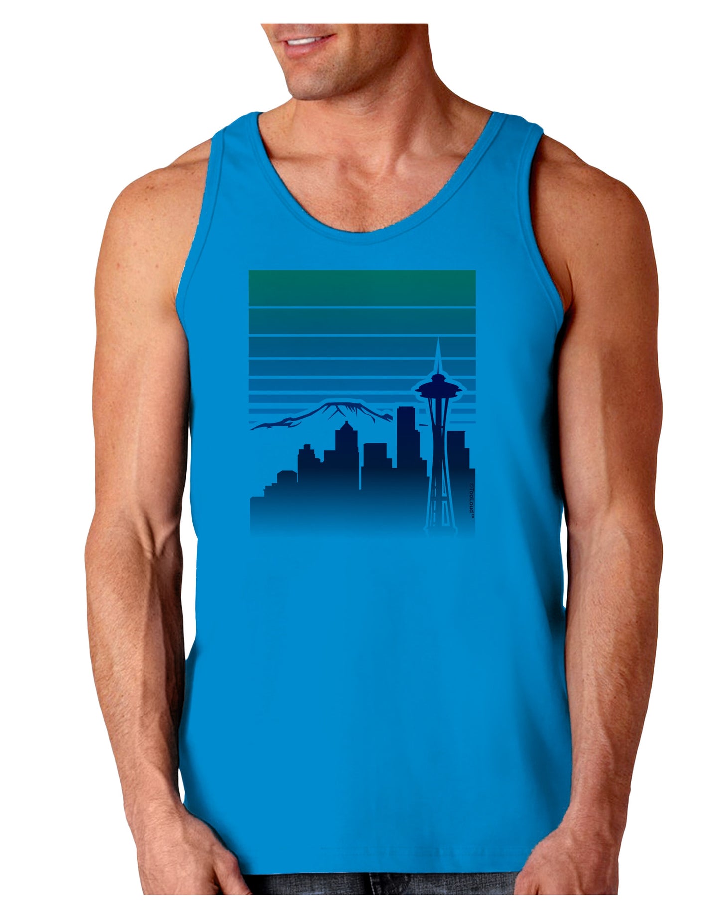 Seattle Skyline Sunrise Loose Tank Top-Loose Tank Top-TooLoud-Sapphire-Small-Davson Sales