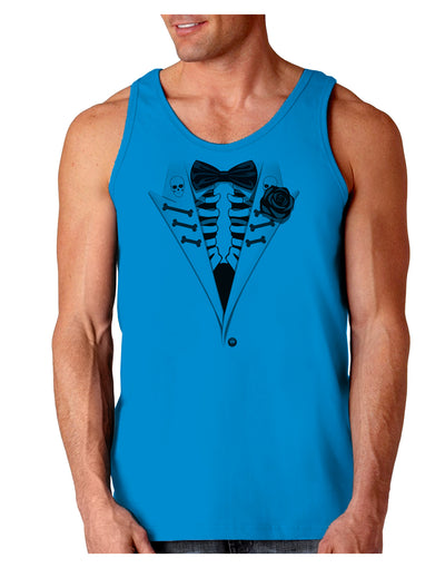 Skeleton Tuxedo Halloween Loose Tank Top-Loose Tank Top-TooLoud-Sapphire-Small-Davson Sales